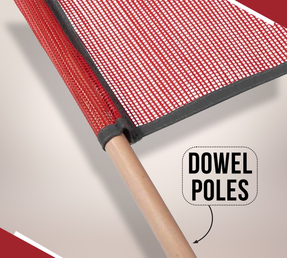 8Pk 18″x18″ Red Safety Warning Flags for Trucks with Dowel & Reflective Webbing