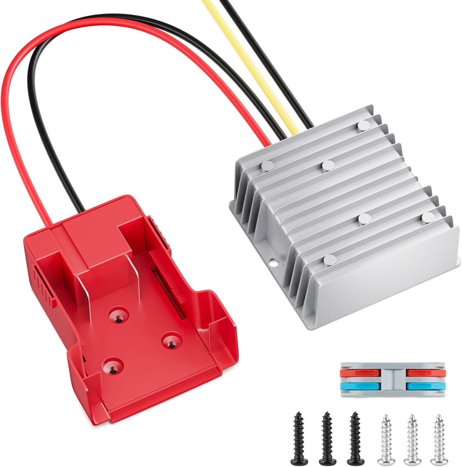 18V to 12V Step-Down Converter for Milwaukee M18 Battery Adapter, DC 12V 20A