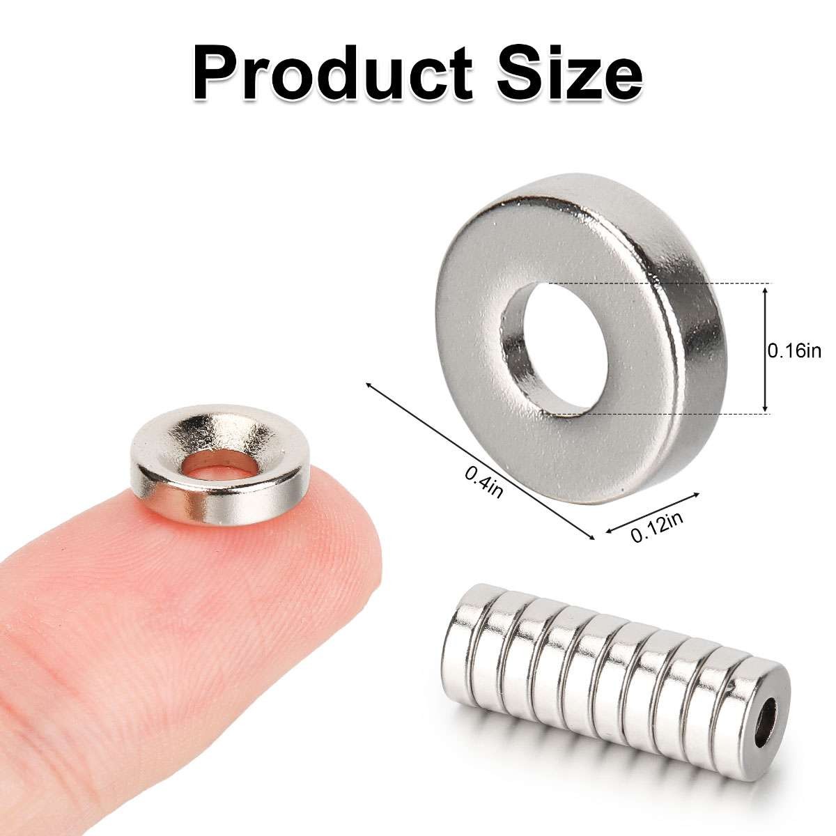 25 50 100Pc Strong Countersunk Ring Magnets 10*3mm Rare Earth Neodymium 4mm Hole