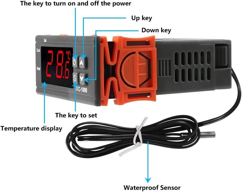 AC 110V Universal STC-1000 Digital Temperature Controller Thermostat w/ Sensor