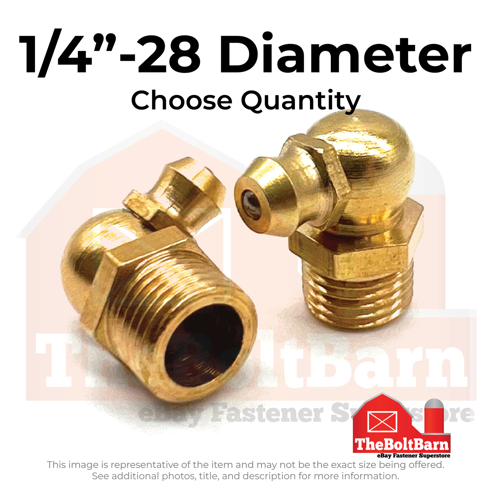 1/4″-28 Zerks Grease Fitting 90 Degree Hydraulic Brass (Choose Quantity)