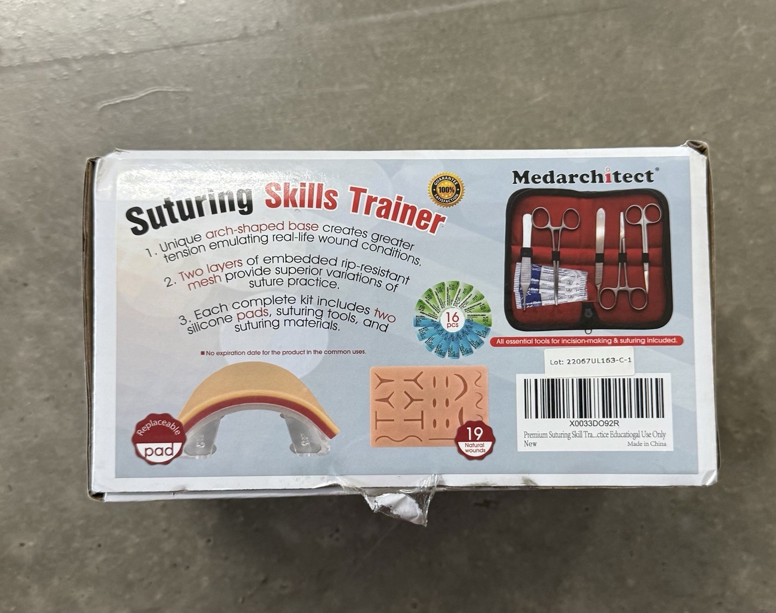 Suturing Skills Trainer Medarchitect Doctor PA RN Emergency