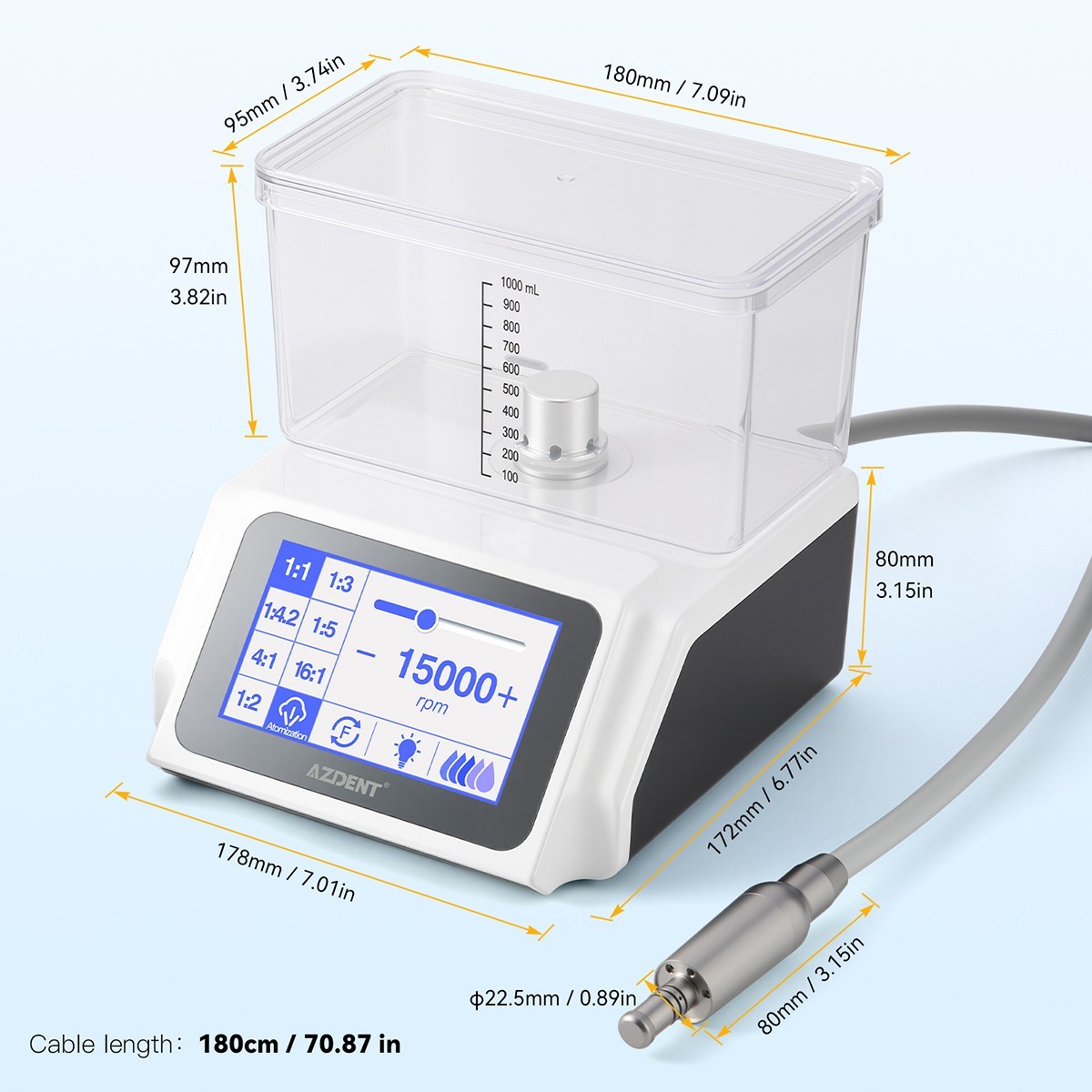 LED Dental Electric Micro Motor Brushless Water System / 1:1/1:5/1:4.2 Handpiece
