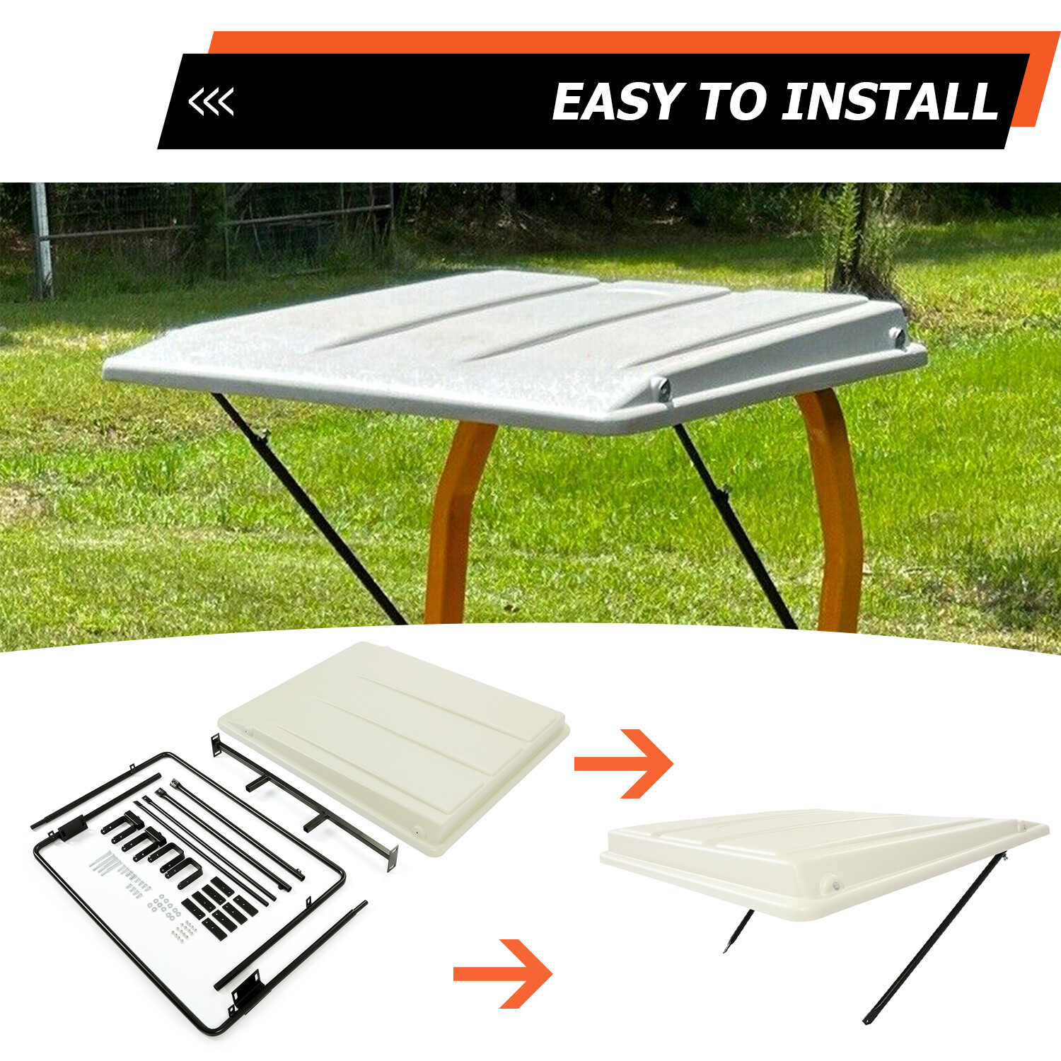 For John Deere Universal Tractor Lawn Mower Top Canopy 2″ x 2″ or 2″ x 3″ ROPS