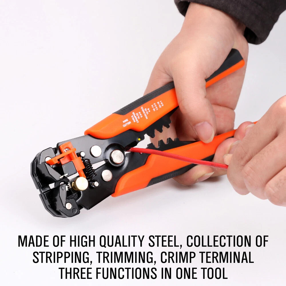 Self-Adjusting Insulation Wire Stripper cutter crimper Terminal Tool Pliers 8″