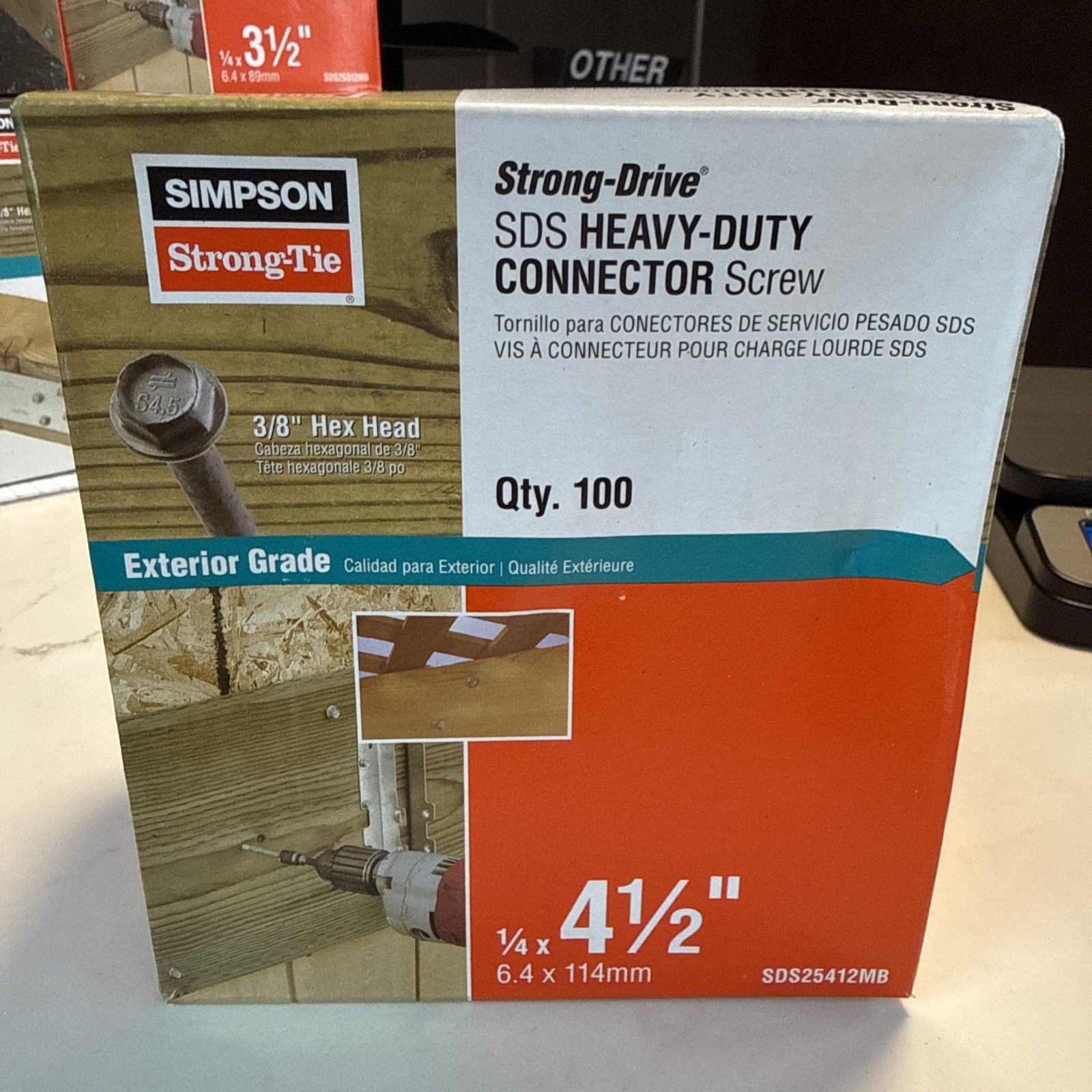 Simpson SDS25412 100 Ct. Strong-Drive SDS Heavy-Duty 4-1/2” Connector Screw