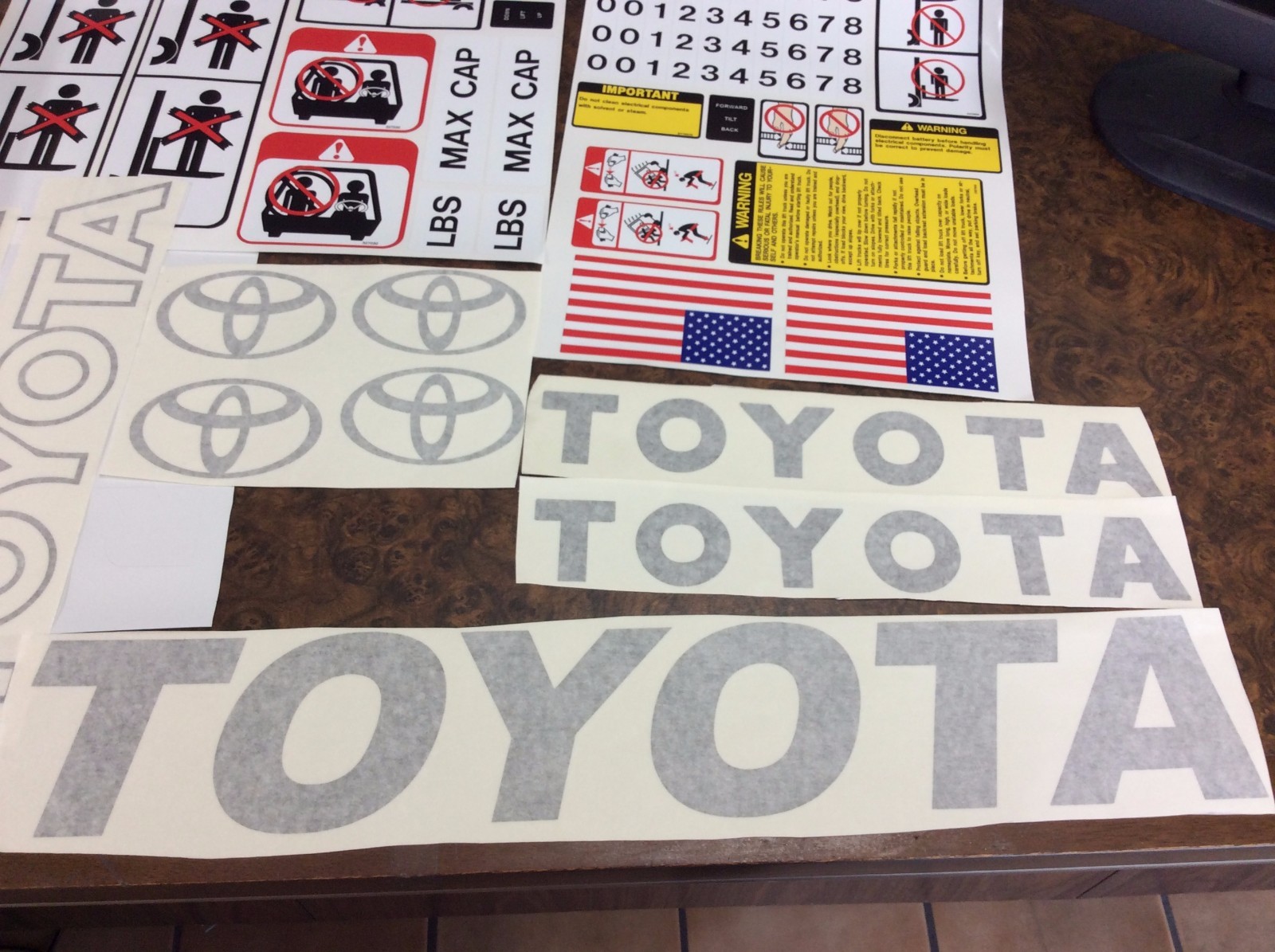 Forklift Decal Complete Toyota forklift decal kit with safety decals