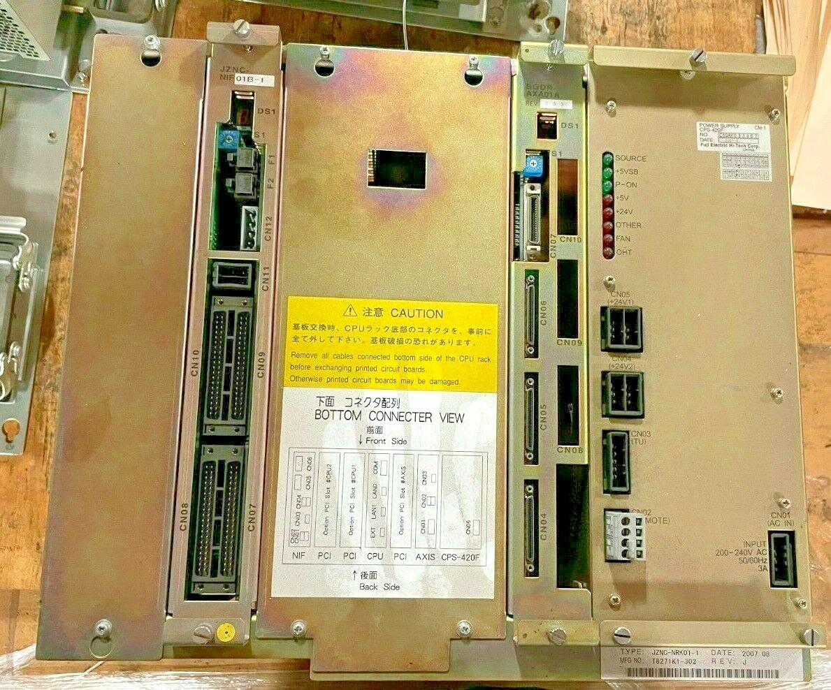 Yaskawa JZNC-NRK01-1 Rack with CPS-420F SGDR-AXA01A JZNC-NIF01B-1 Modules