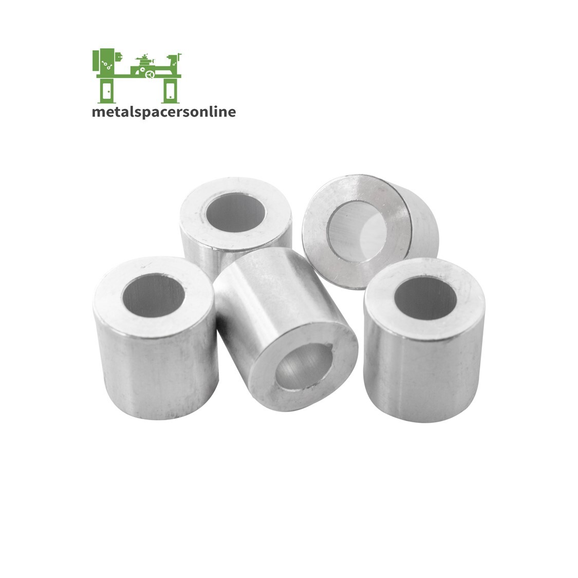 New Aluminum Spacer Bushing 1″ OD x 1/2″ ID–Fits M12 or 1/2″ Bolts
