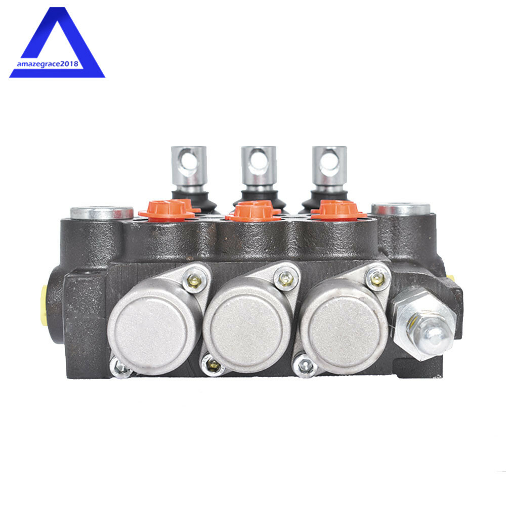 3 Spool Hydraulic Control Valve Double Acting 13 GPM 3600 PSI SAE Ports