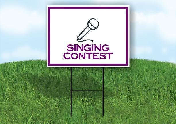 SINGING CONTEST PURPLE Yard Sign Road with Stand LAWN SIGN