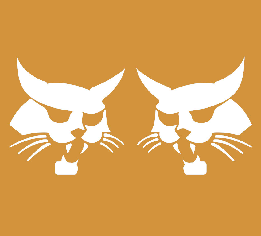 Bobcat Logo Vinyl Decal / Sticker 2-Pack for Skid Steers, Excavators, Implements