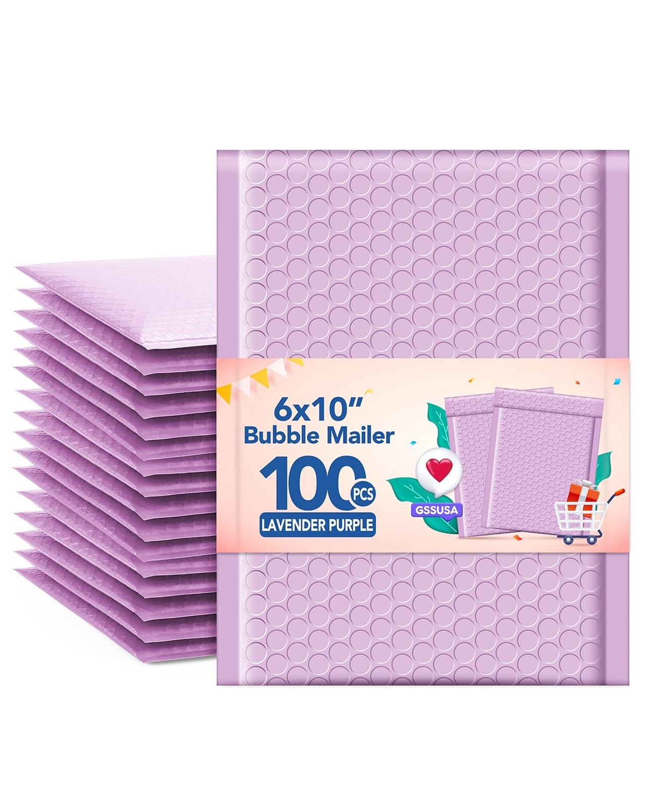 GSSUSA Bubble Mailers 6×10 Inches 100 Pack Size 6×9” Bubble Mailer Envelop
