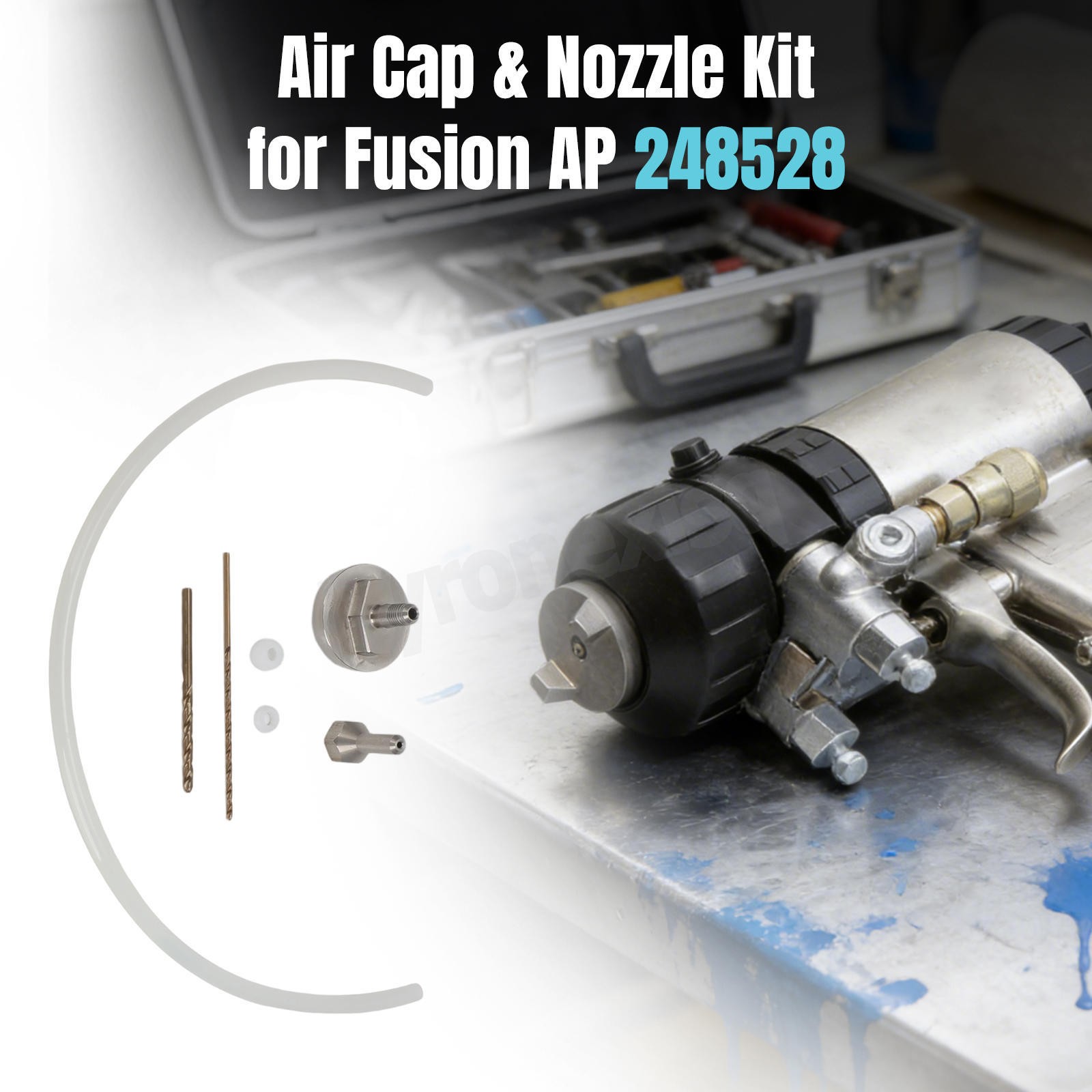 Pour Foam Air Cap & Injection Tip Kit For Fusion AP Spray Gun 248528 Aftermarket