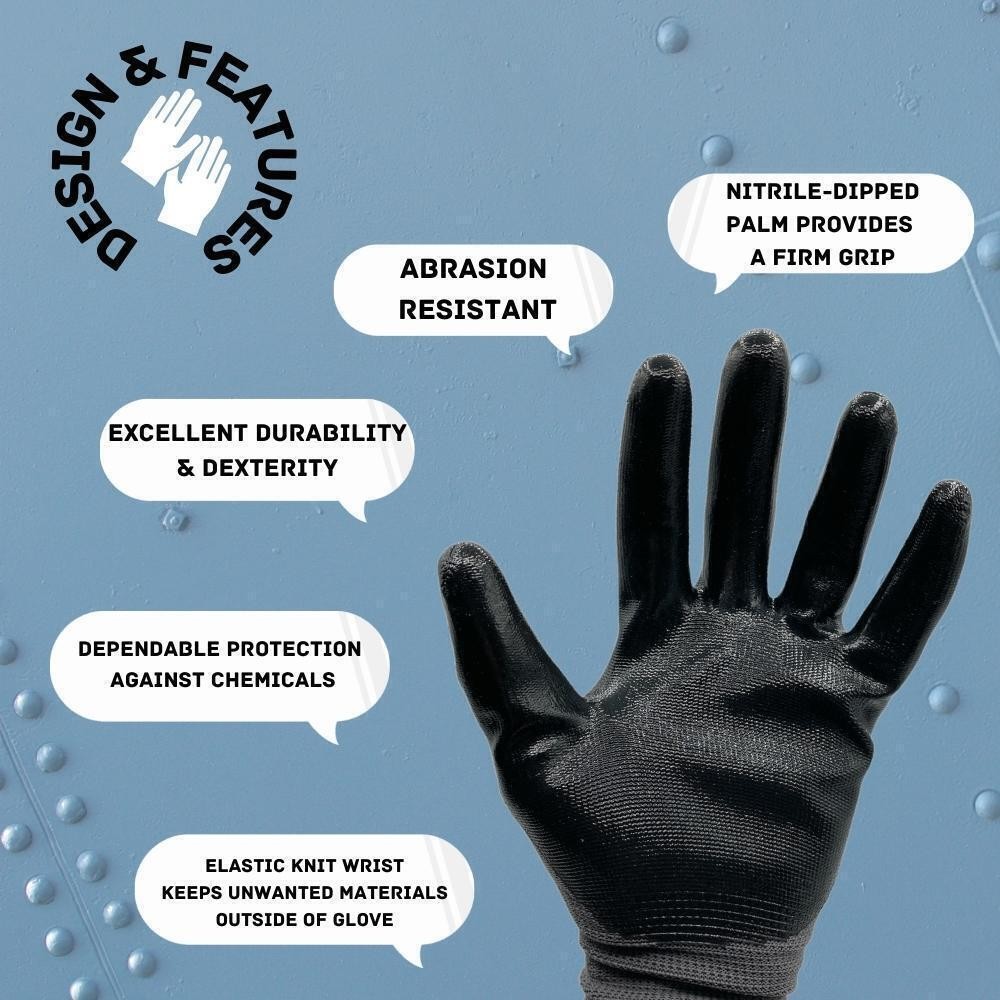Grey Nitrile Dipped Cut Resistant Industrial Work Gloves, Size: S/M/L/XL/2XL