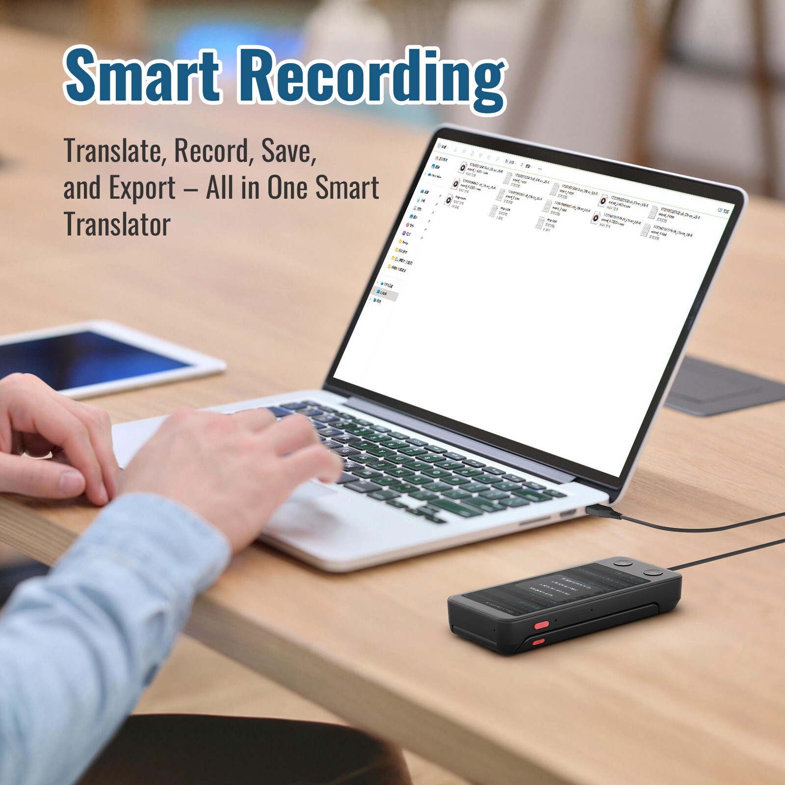 iTour D-Pro AI Dual-Screen Translator, Detachable, Real-Time Voice Translator