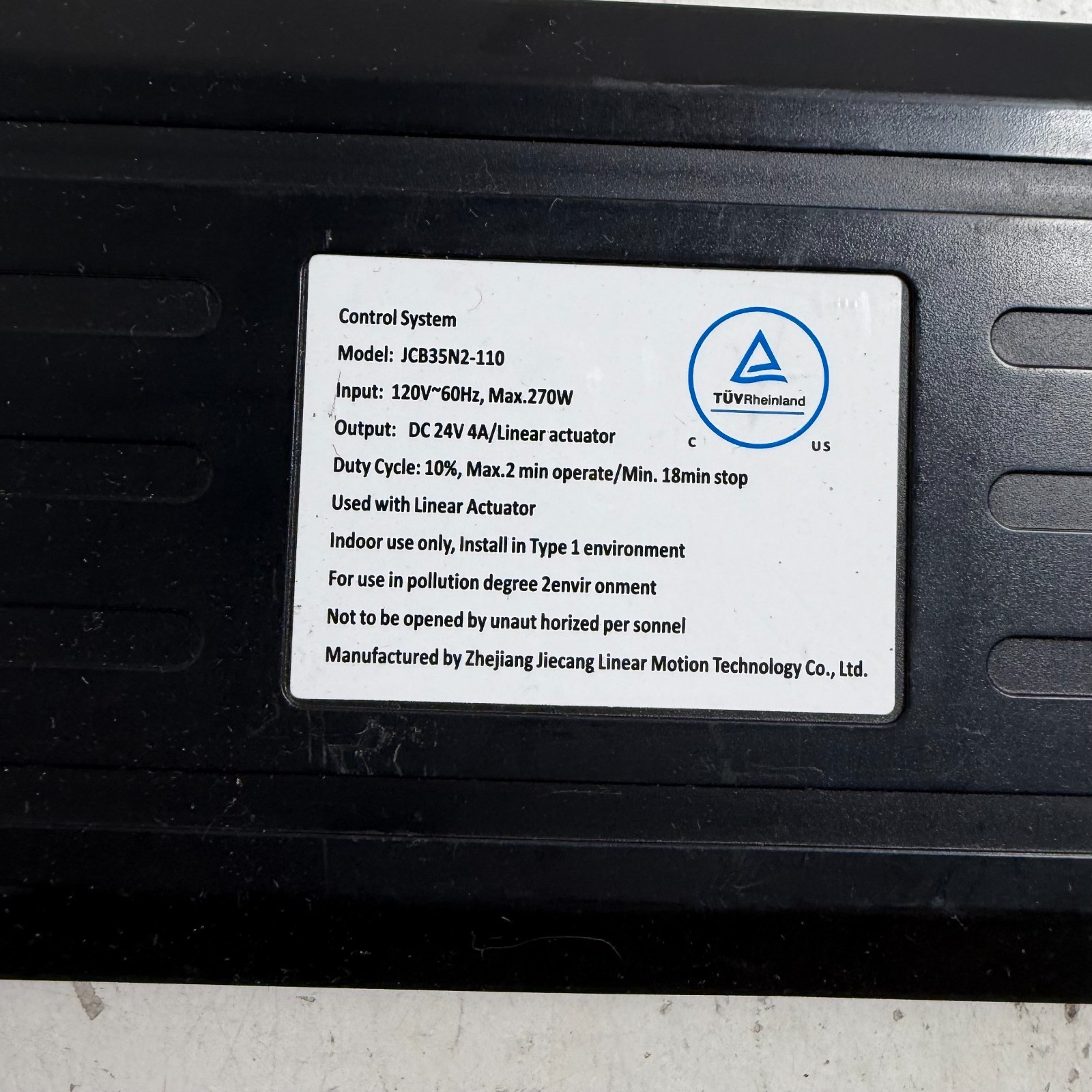 JCB35N2-110 Control System Uplift Desk Controller Unit Only TUVRheinland