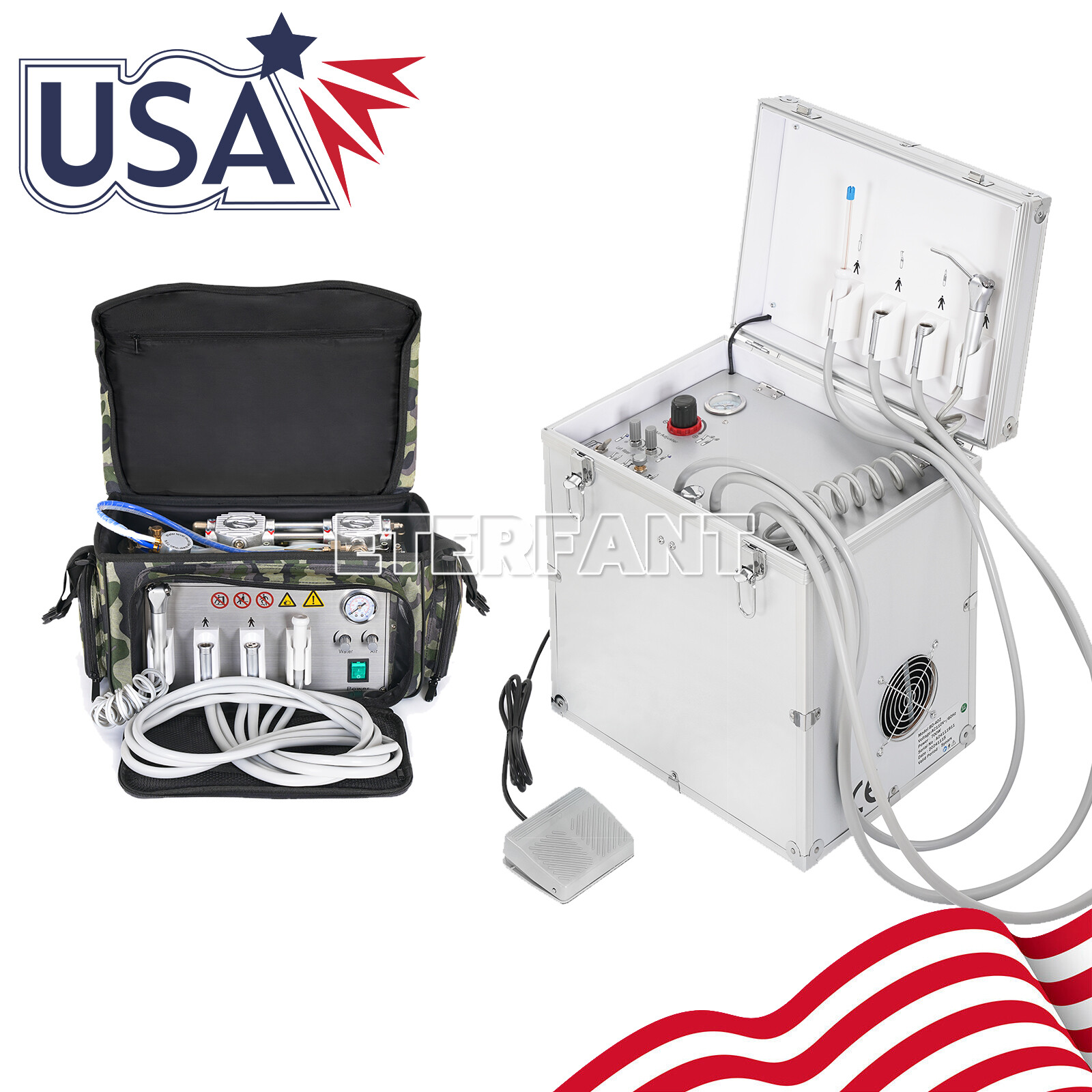 Portable Dental Delivery Unit Air Compressor/Mobile Suction Unit System Negative