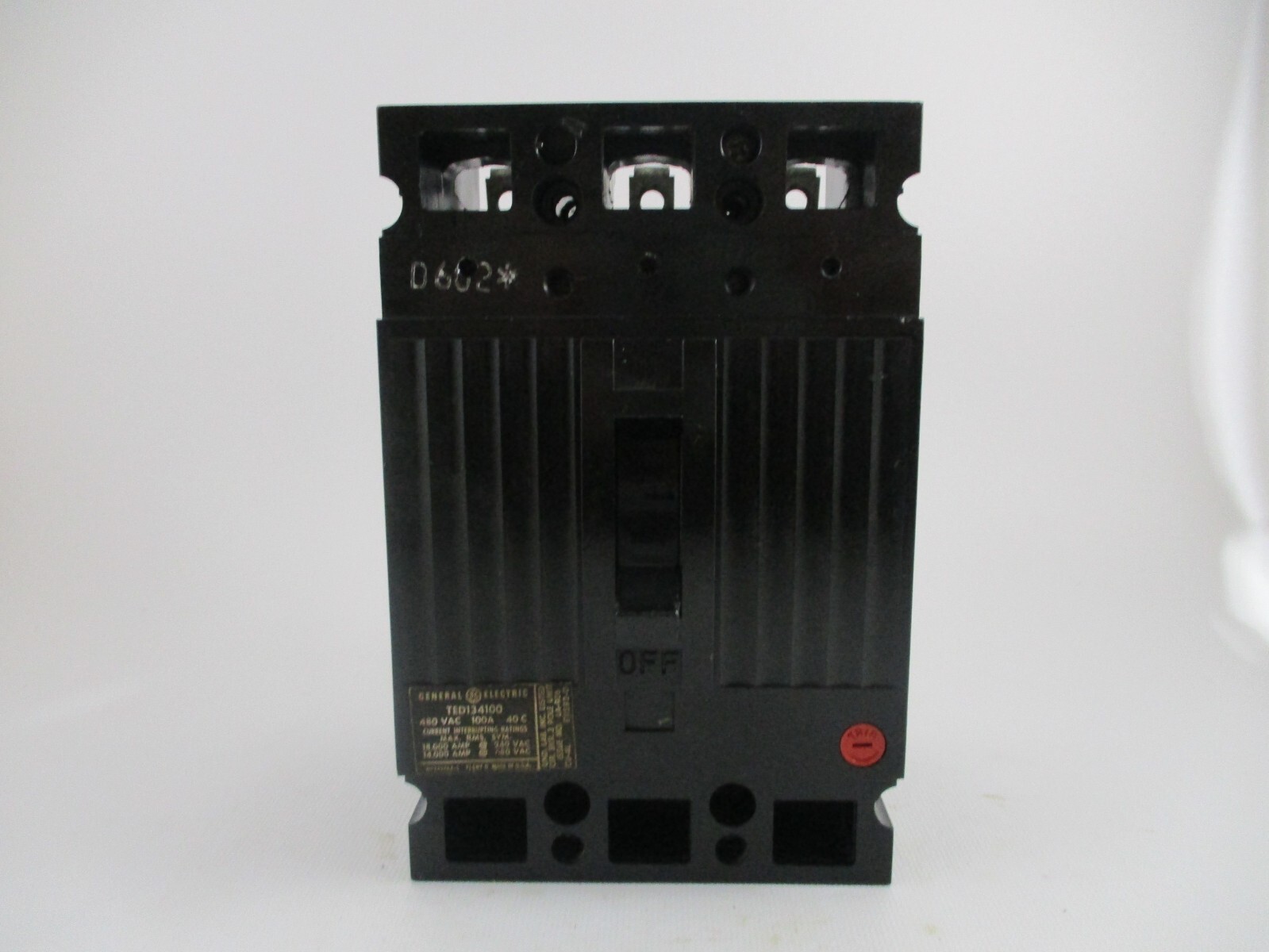 GE TED134100- 3 POLE/ 100 AMP/ 480 VOLT CIRCUIT BREAKER *TESTED & GUARANTEED*