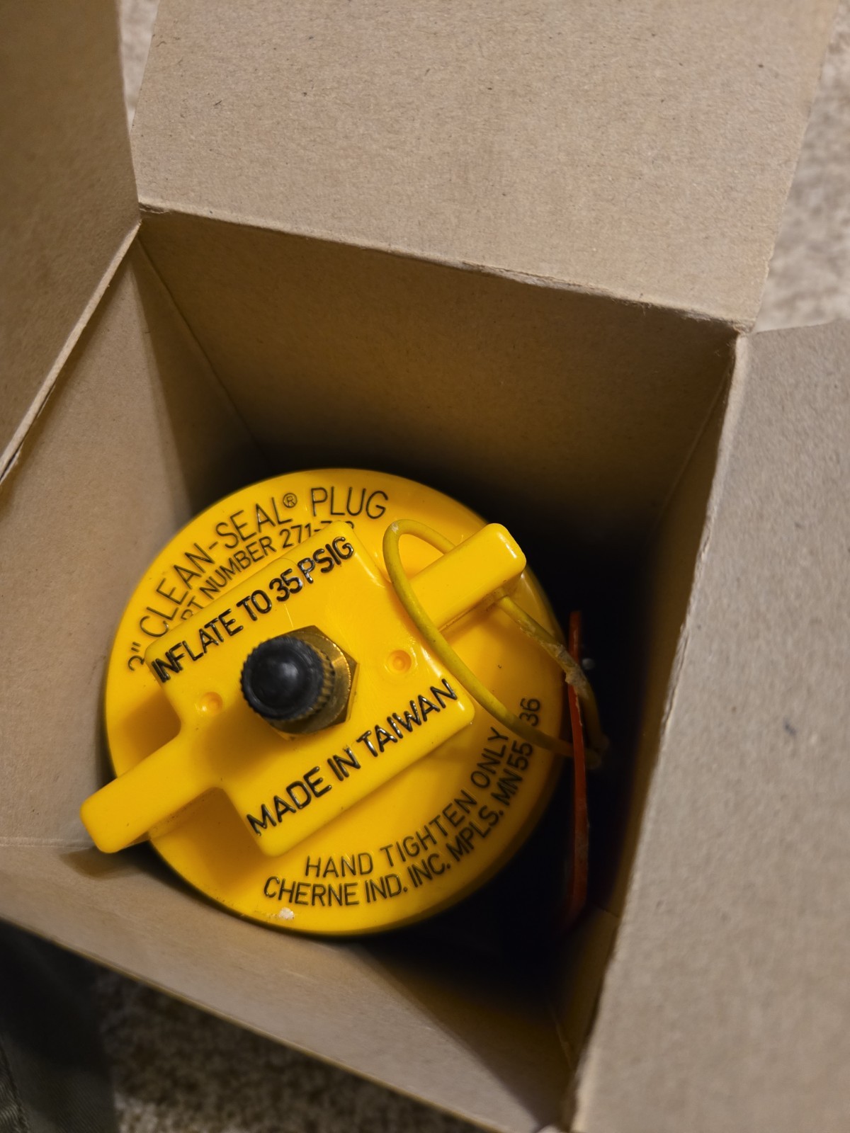 Cherne Industries 271-713 3″ Clean Seal Plug Fitting Black and Yellow 35 Psi