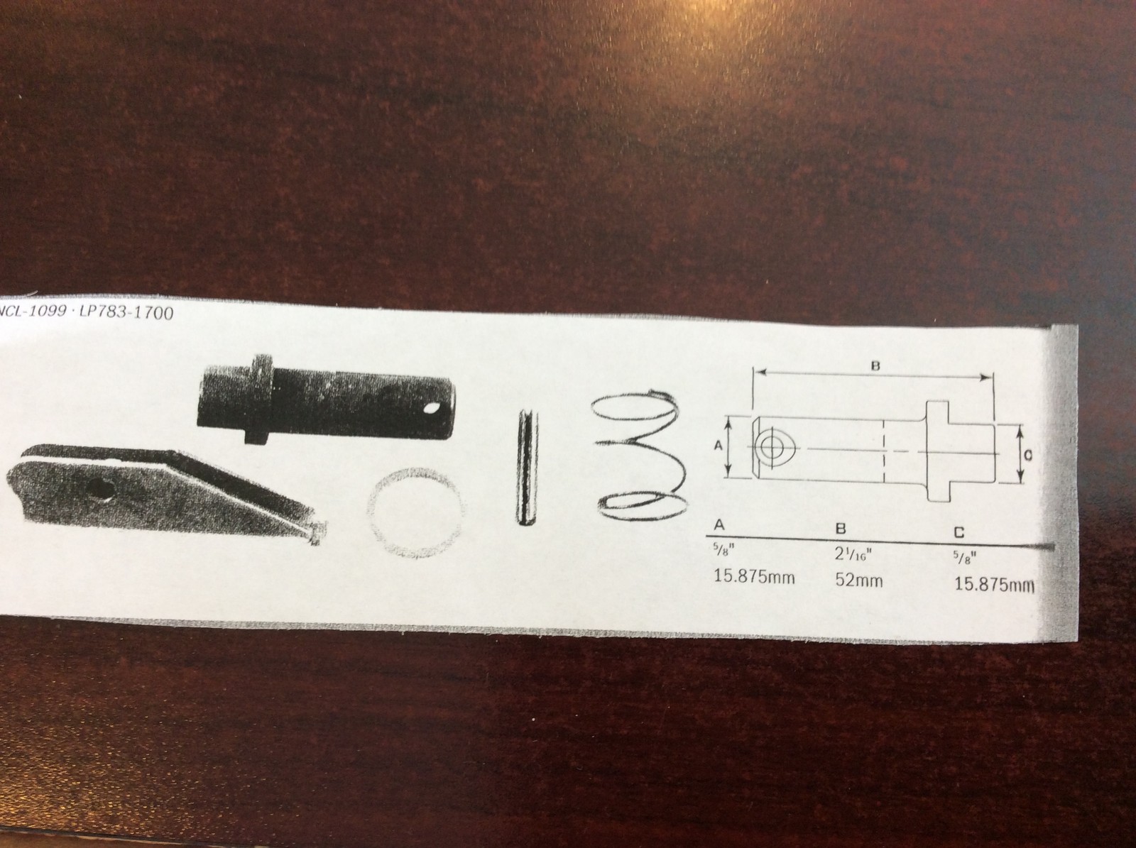 Forklift – Fork Pin Kit Class II forks – Class 2 forks 41825