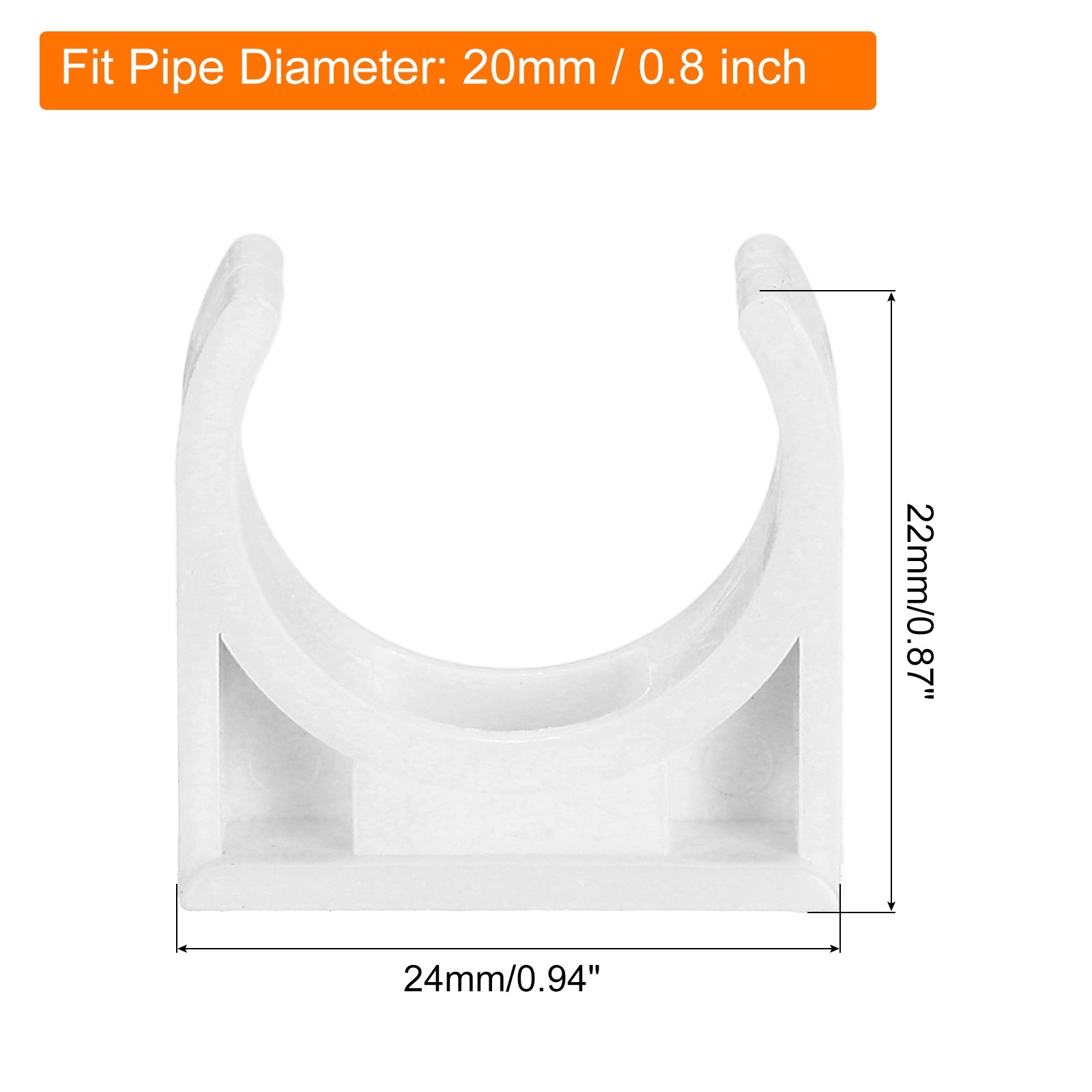 100PCS PVC U-Shaped Conduit Clip Push in Saddle for 20mm Tube Dia Securing