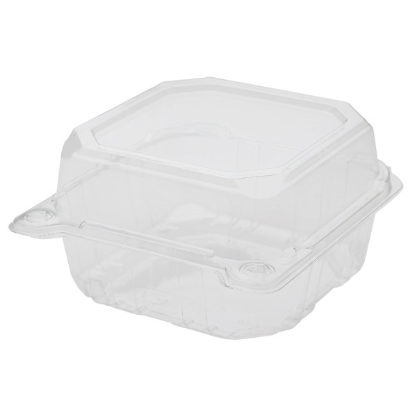 Karat 6»x6» PET Plastic Hinged Containers – 500 pcs, FP-HC66PET-1C