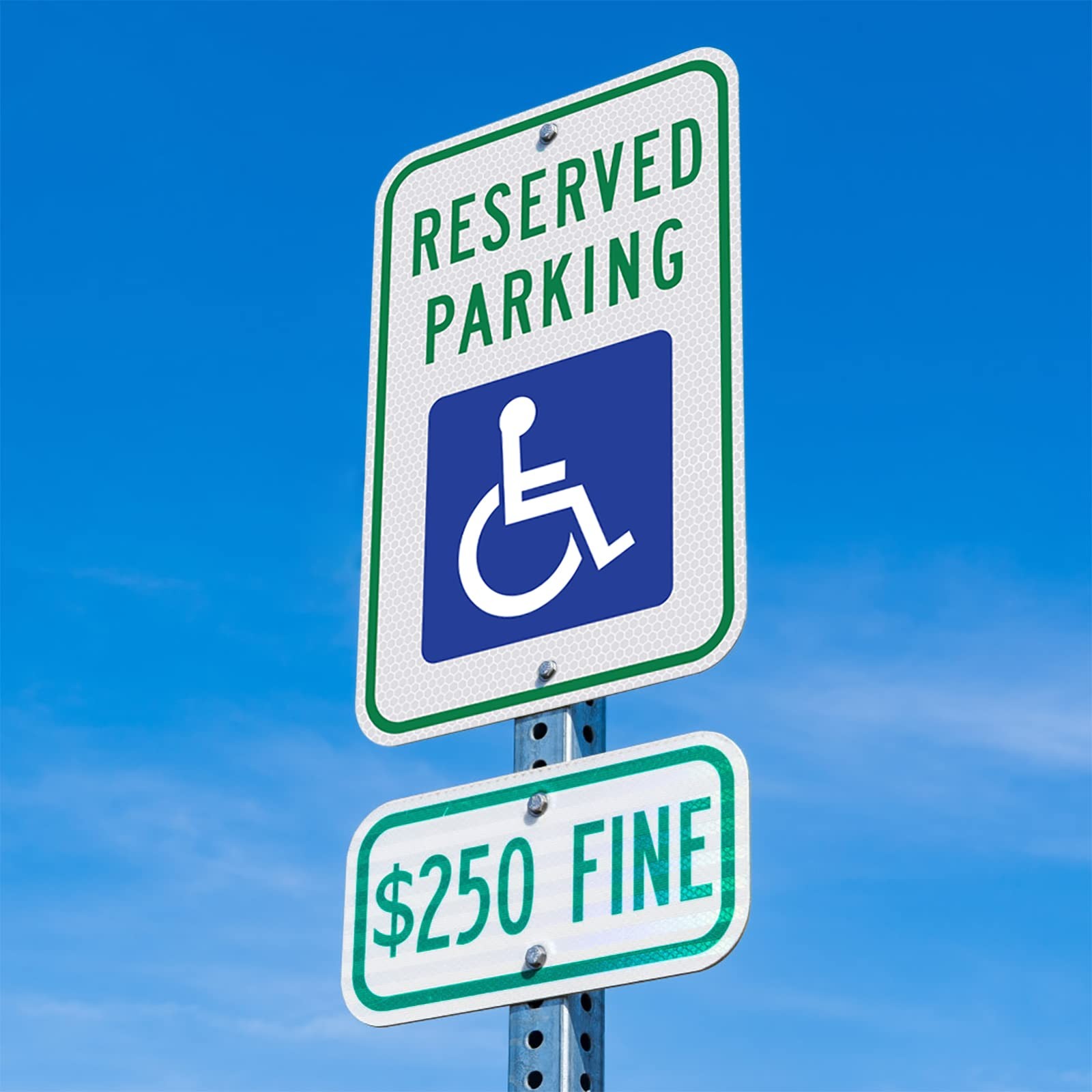 Handicap Parking Sign-18 X 12 Inch Aluminum Sign, with ADA Accessibility Symbol,