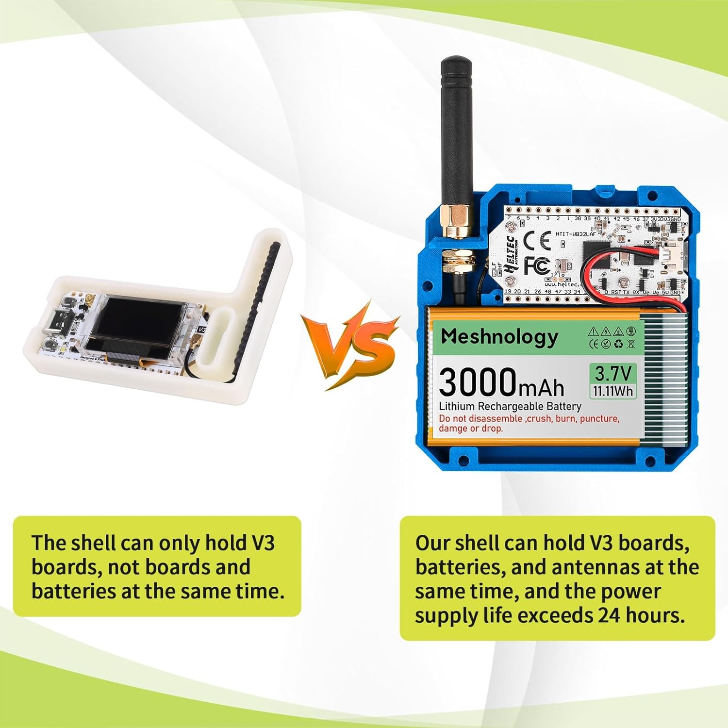 Meshtastic ESP32 LoRa V3 Bluetooth Wifi Board+Battery+ 915MHz Antenna + N33 Case