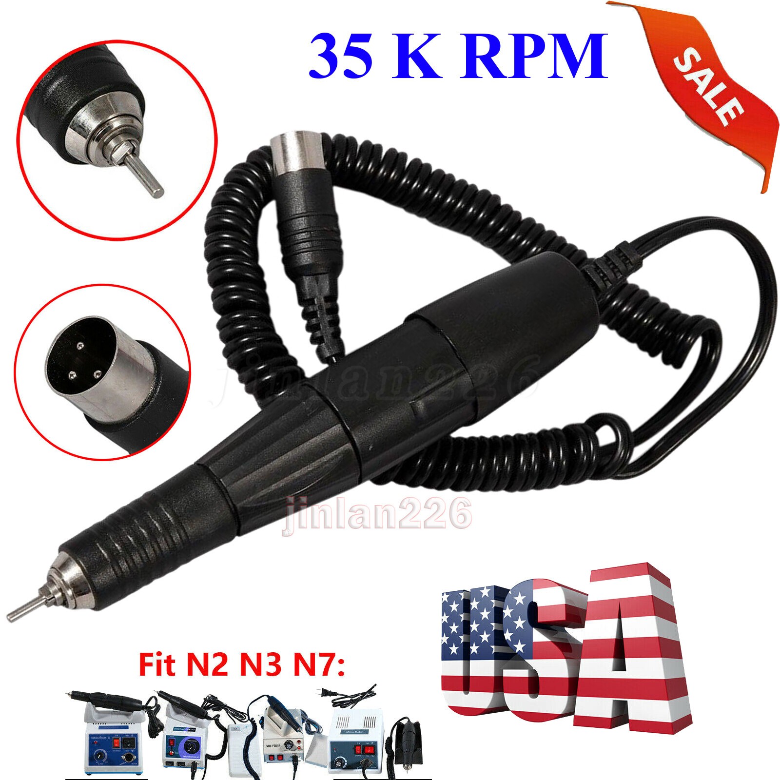 35K Dental Lab MARATHON Handpiece H37L1 35000-RPM For SAEYANG N7 N3 Micromotor