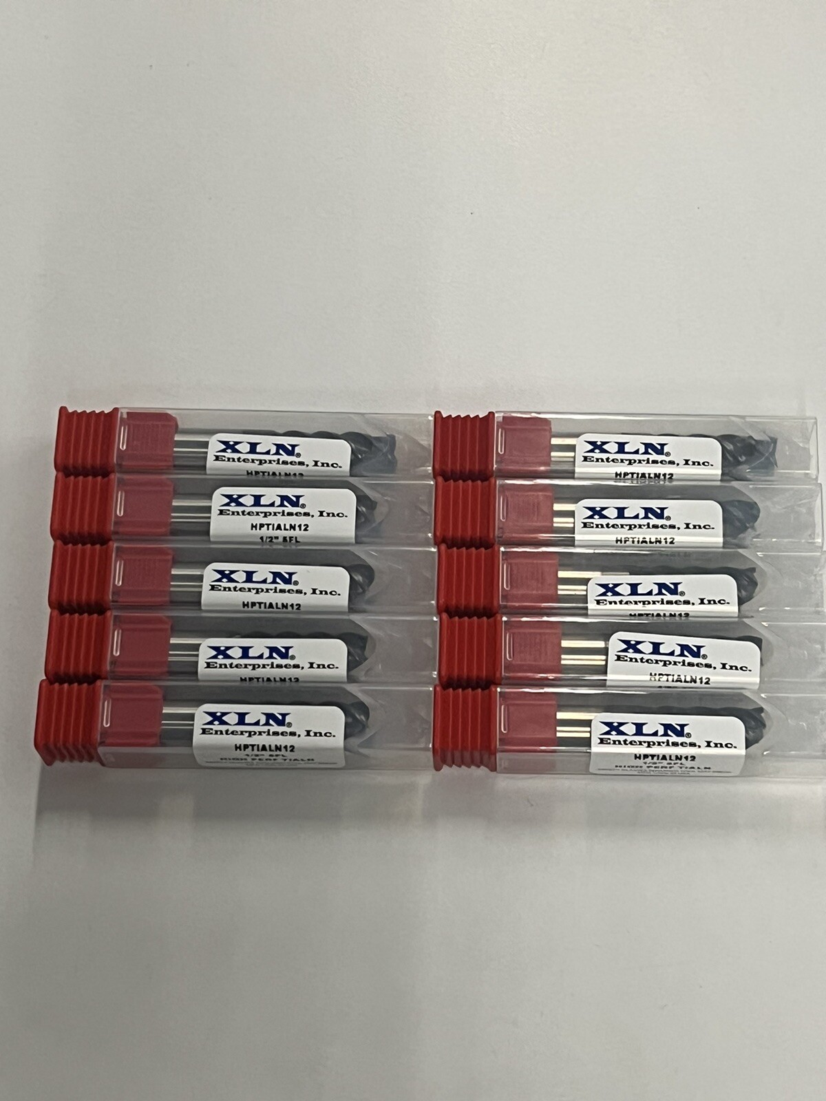 1/2” 5 Flute Square End Solid Carbide End Mill AlTiN Coated USA Made (10 Pieces)