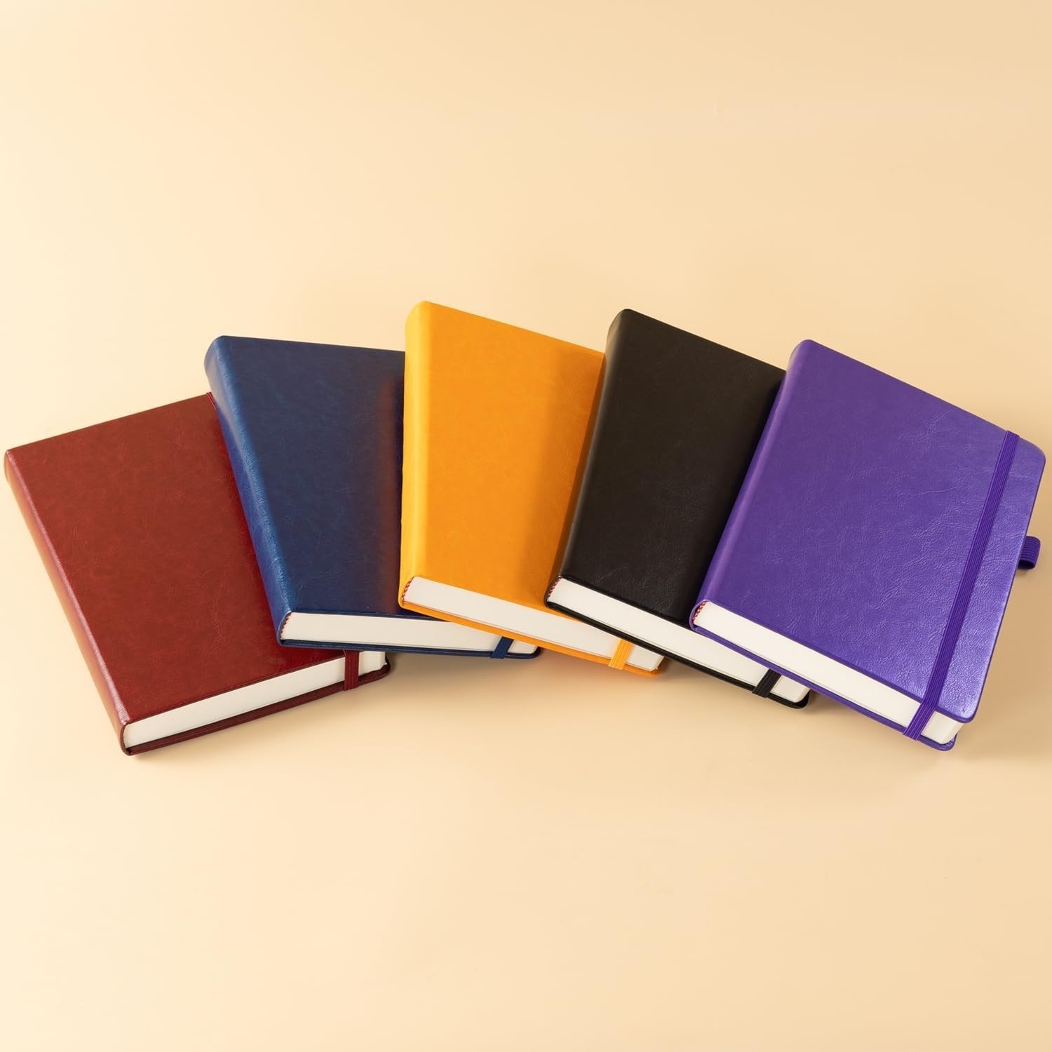FOCUS DAY Hardcover Lined Notebook Journal 320 Pages A5 Black Leather