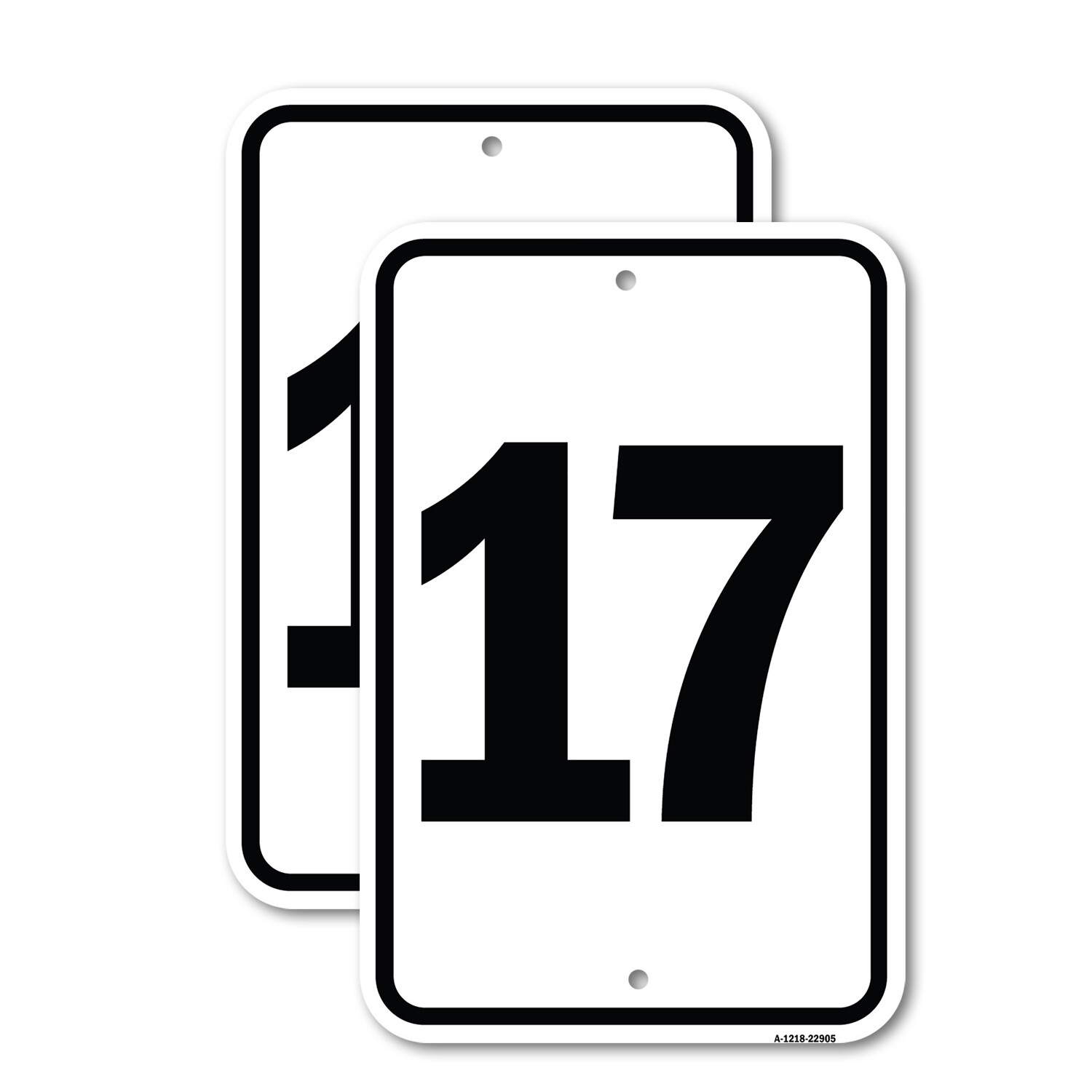 Sign with Number ’17 Heavy Gauge Aluminum Parking Sign Rust Proof