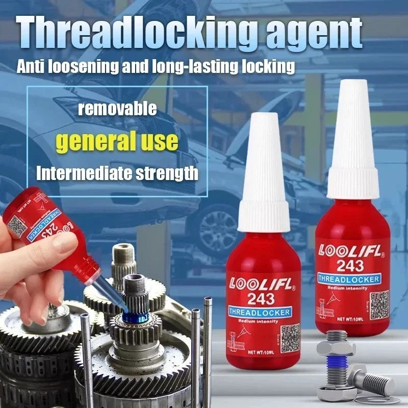 LOOLIFL Blue Thread Locker 243 Nuts-Bolts Locker, Screw Adhesive Lock Tight Seal