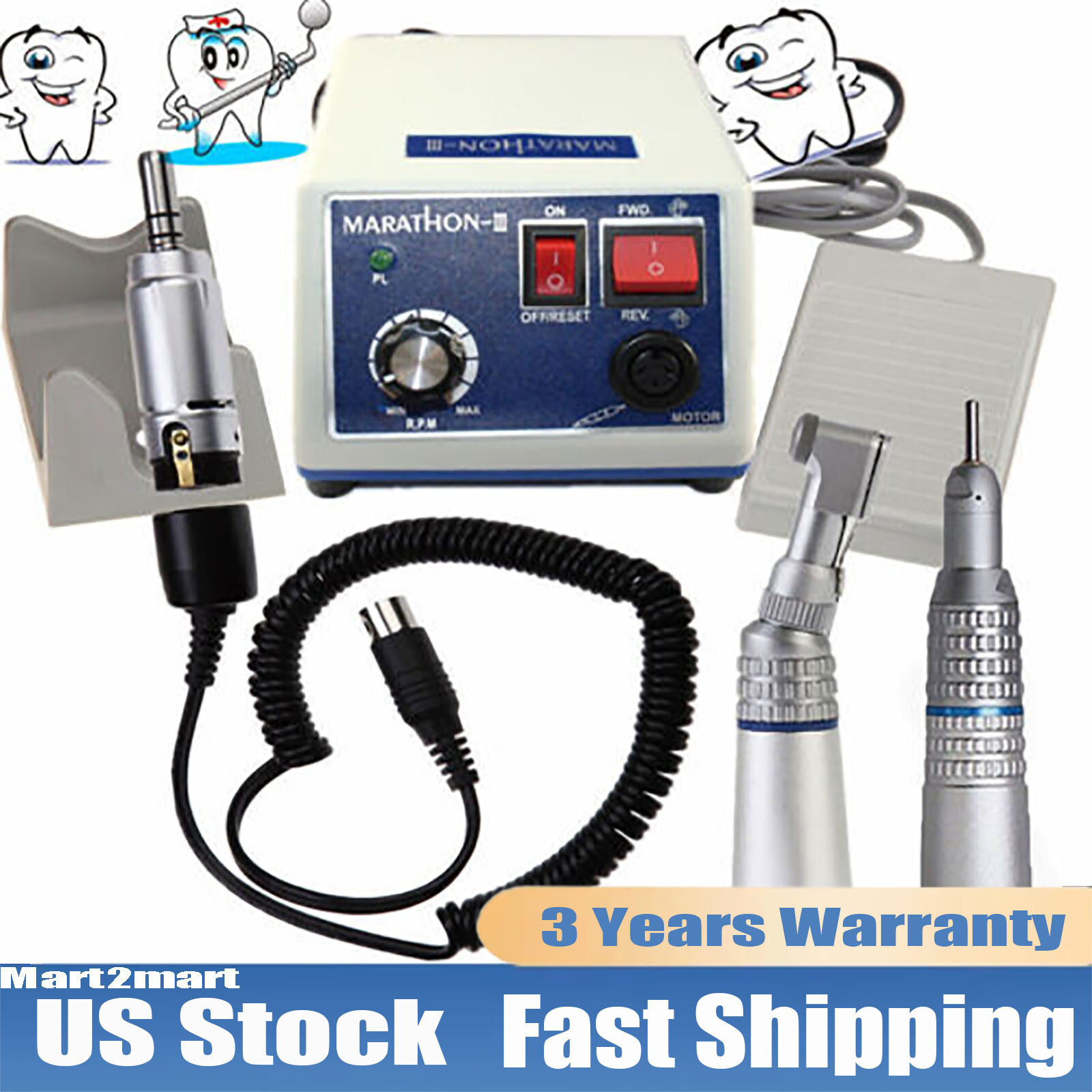 Marathon Dental Lab Micromotor Drill Polisher Machine N3 35K RPM Handpiece Sale