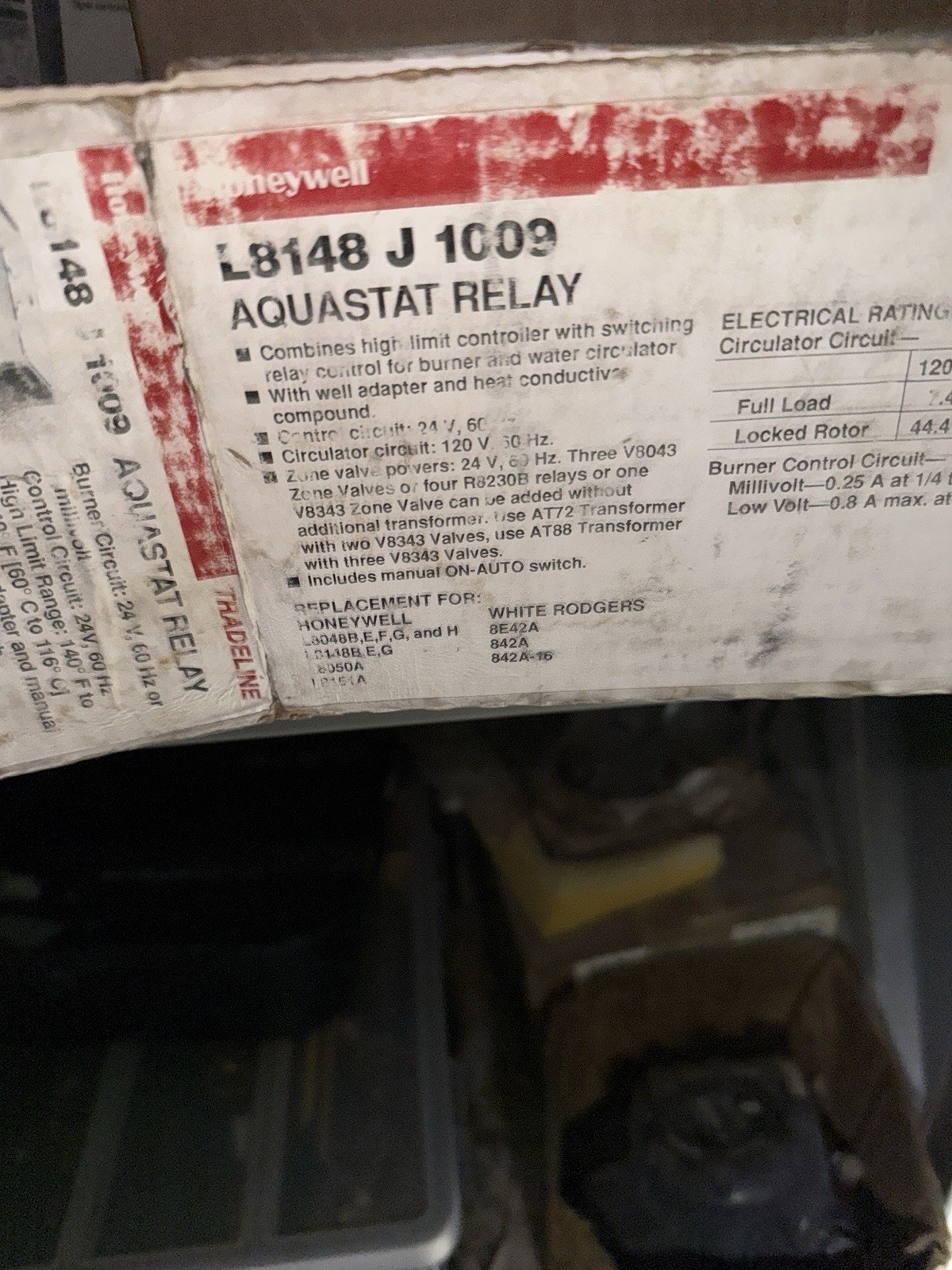 Resideo L8148J1009/U High Limit Aquastat 180-240°F Range, 8°F Fixed Differential