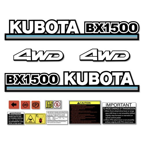 Kubota BX1500 Decal Kit Tractor – Aftermarket Kit