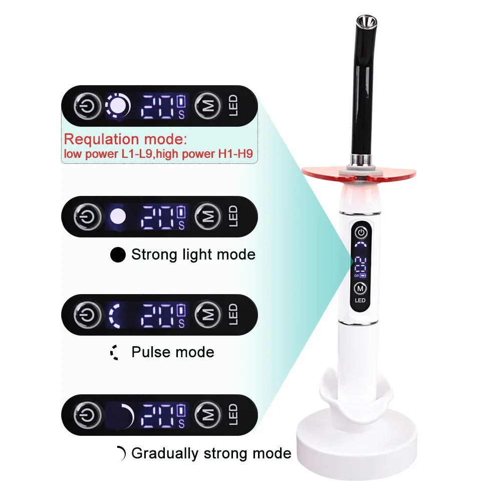 Dental Wireless Cordless LED Cure Curing Light Lamp 2000mw 5W Tool Resin Cure US