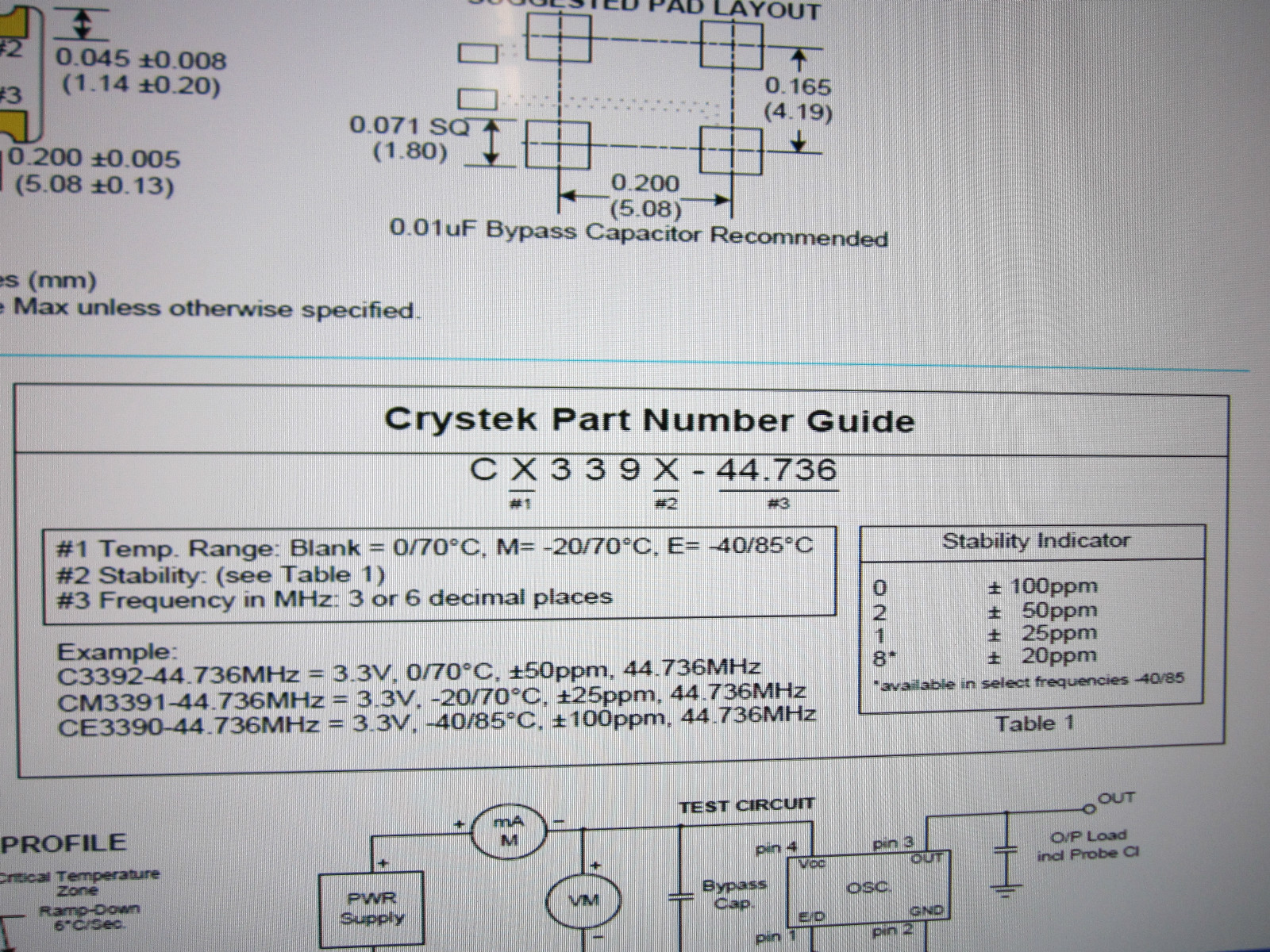 25MHz, 25.000MHz, 3.3V, HCMOS 5×7mm SMD Crystek Crystal Oscillator NOS 10pcs USA