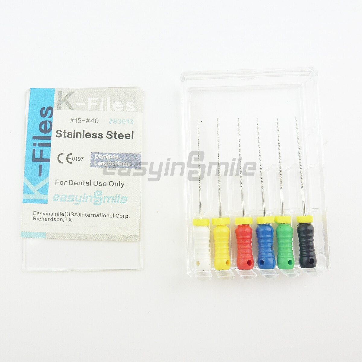 60X Endodontic Hand Use K-Files Stainless Rotary Root Canal hand File 25MM#15-80