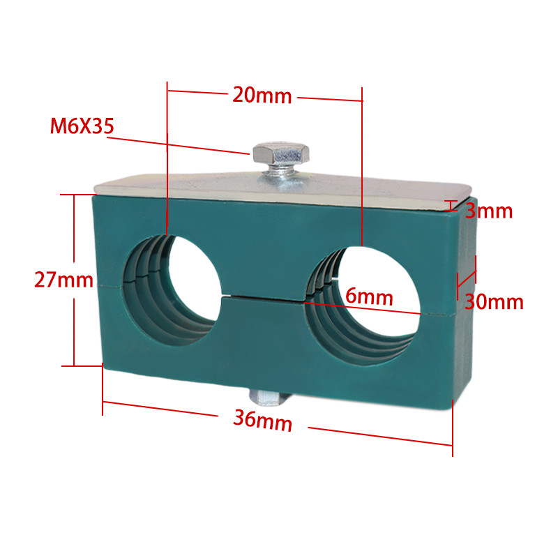 Hydraulic Pipe Clamp Double Hose Solid Body Plastic Pipe Clamp Fixed 6mm To 42mm