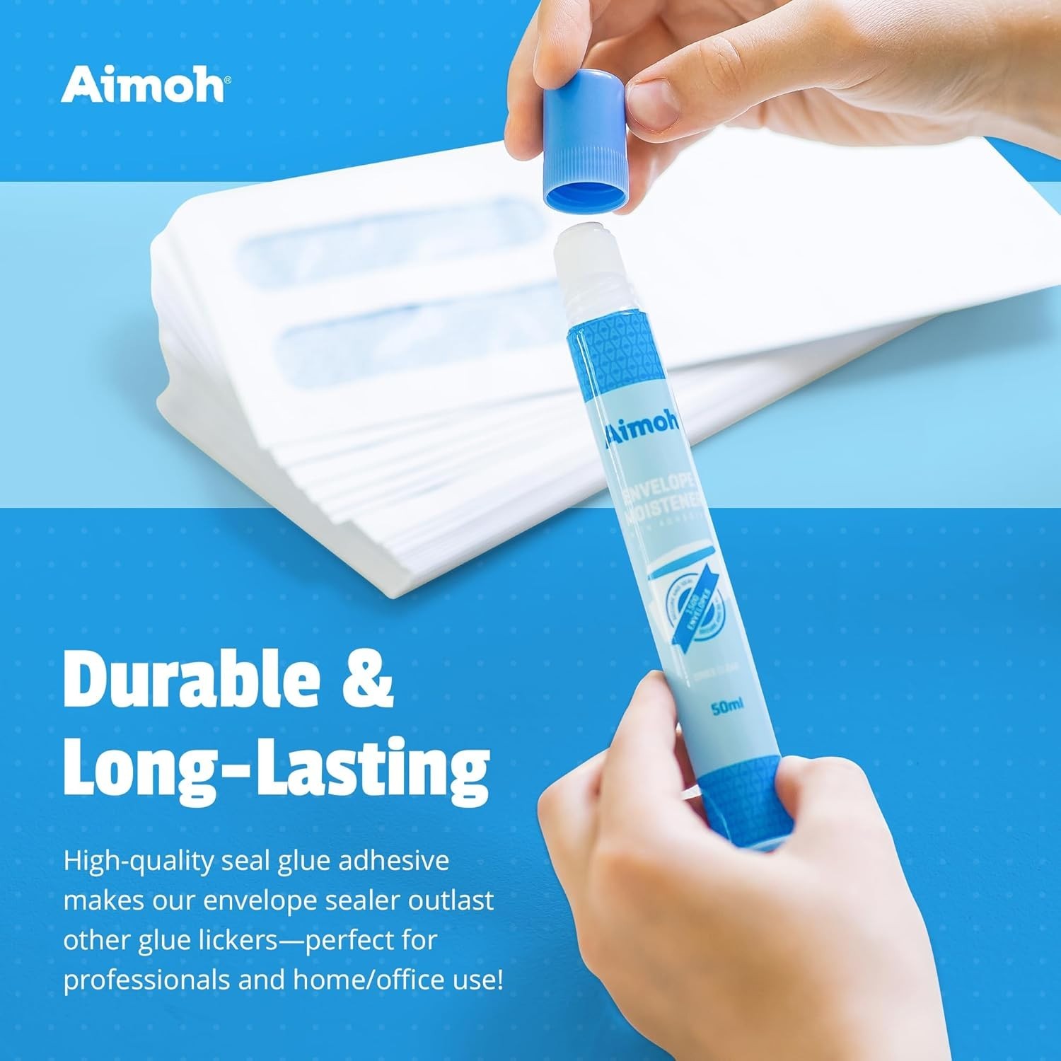Aimoh Envelope Moistener 4 Pack Fast Drying Glue Sealer for Stamps Letters