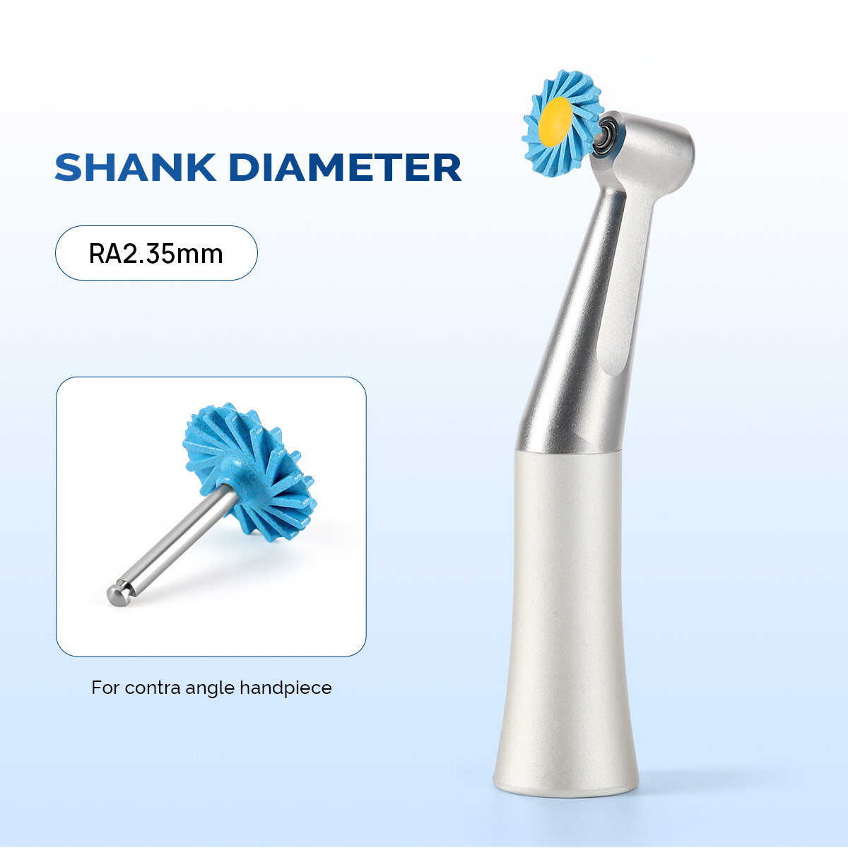 Dental Porcelain Zirconia Grinding Polishing Wheel Kit RA 2.35mm Rubber Diamond