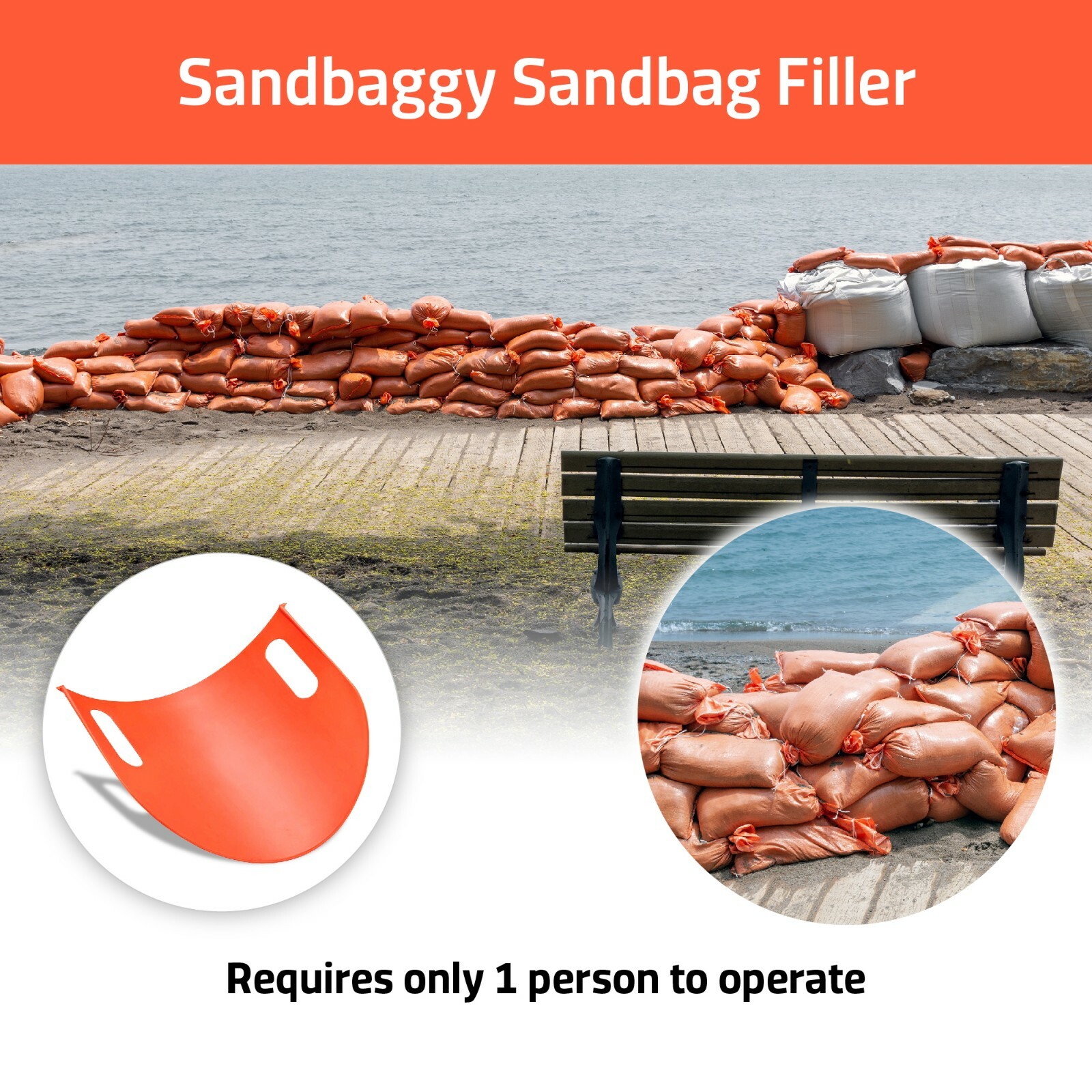 Sandbaggy Sandbag Filler – MADE IN AMERICA – One Man Filling Sandbags + 2X SPEED