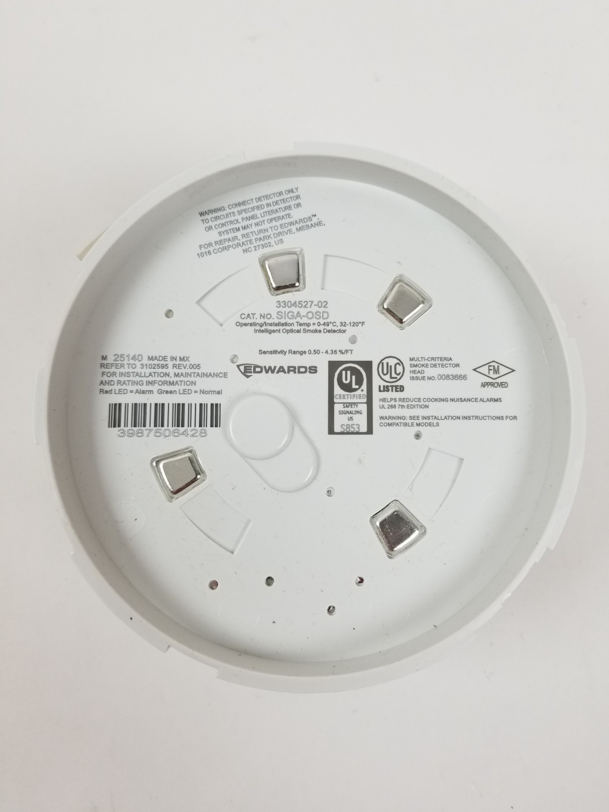 Edwards SIGA-OSD Optical Smoke Detector White NEW