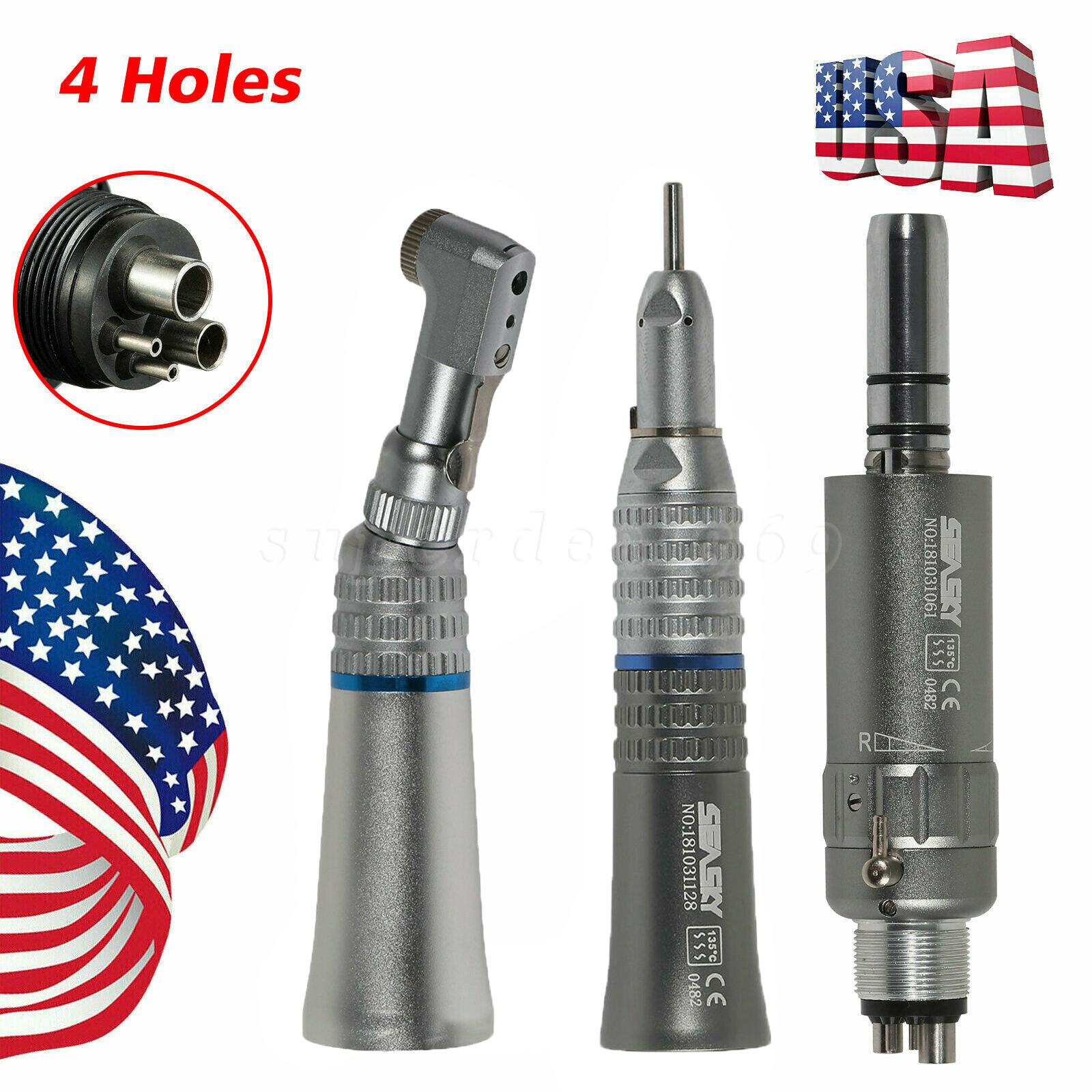 NSK type dental low slow speed handpiece contra angle straight motor 2/4holes us