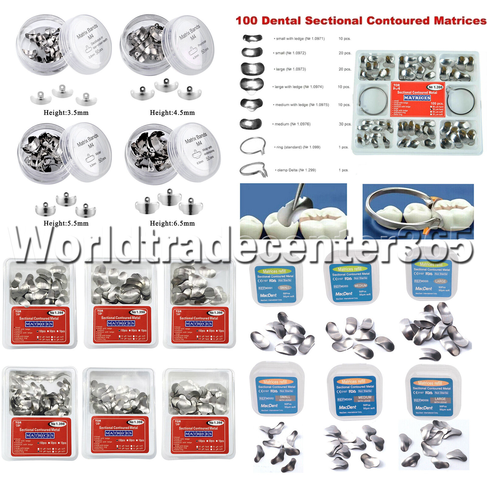 Dental Matrix Bands Ring Sectional Matrice Clamp Fit Garrison Palodent V3 System