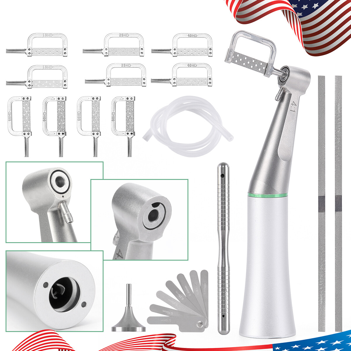 Dental 4:1 Reduction Interproximal Stripping IPR System Contra Angle Handpiece