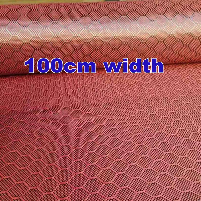 3K 240gsm meter red football honeycomb patterned carbon fiber fabric100cmx30cm.