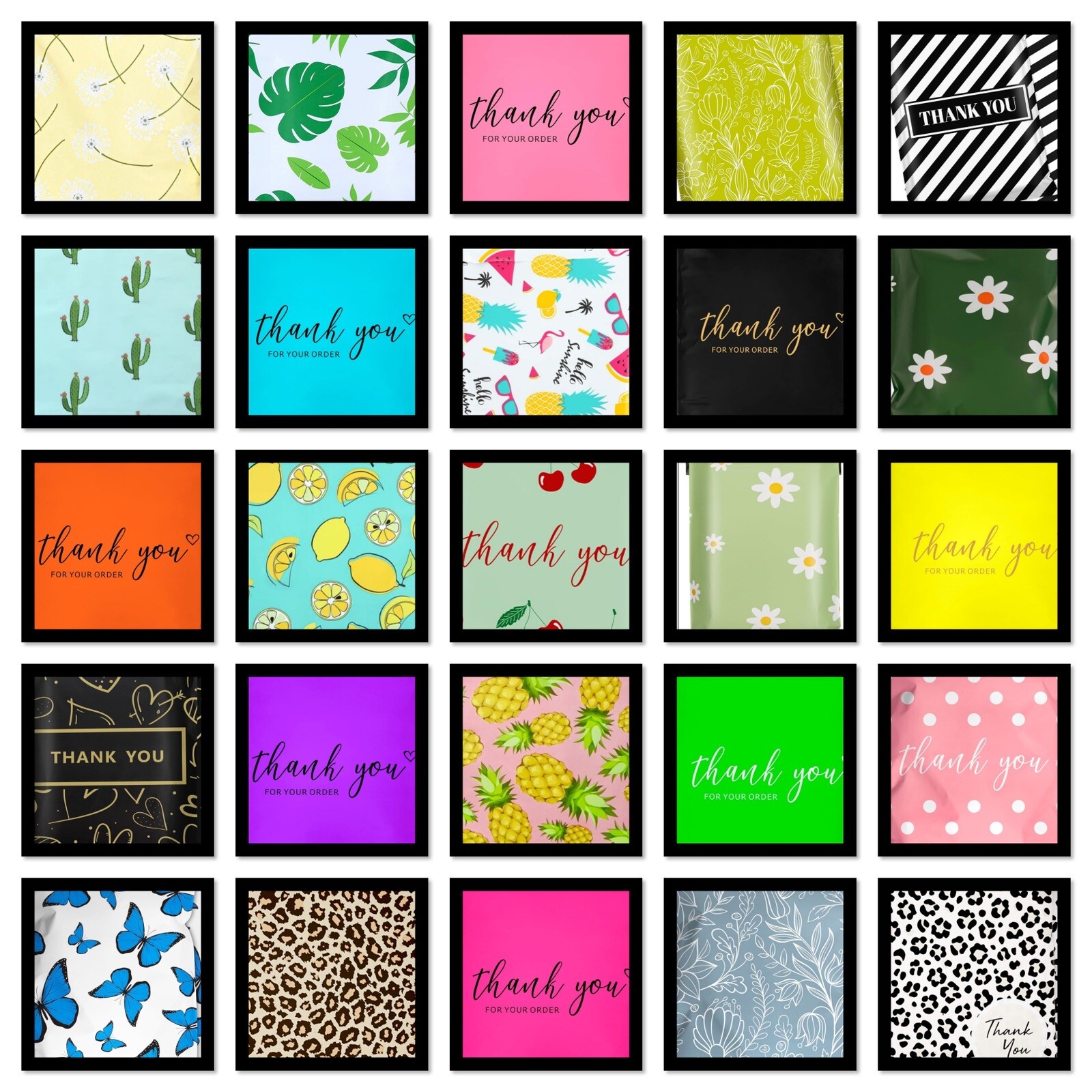 Poly Mailers 6×9 100 UNIQUE DIFFERENT DESIGNS